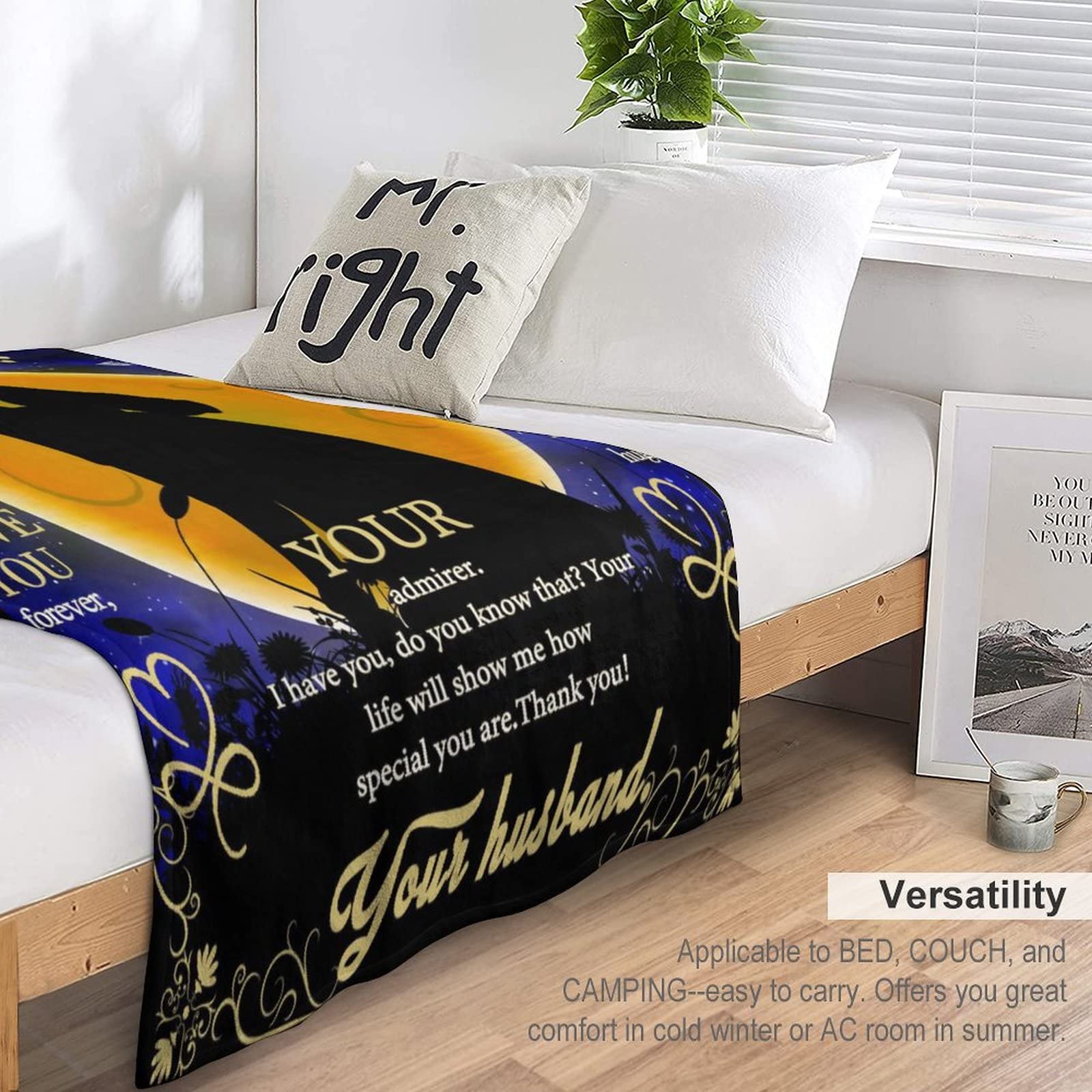 Coperta Regalo Personalizzata 'To My Wife' – Morbida Flanella In Microfibra 127x152 Cm – Leggera E Soffice, Per Divano, Letto, Viaggi – Regalo Per Moglie, Compleanno, Anniversario