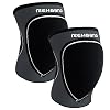 Rehband Knee Pads for Volleyball, Handball & Indoor Sports, Neoprene Knee Sleeve Protector, Comfortable & Snug Fit, Shock-absorbing Sports Knee Pads Unisex, Colour:Black - 1 Pair, Size:X-Small