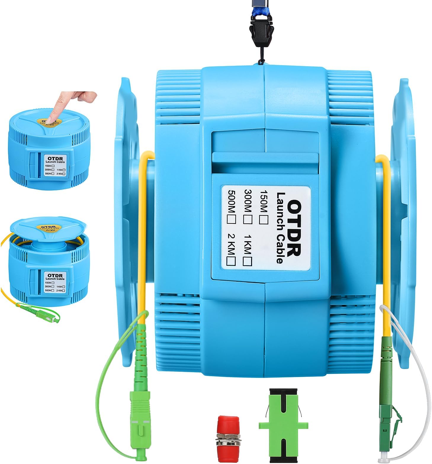 OTDR Launch Cable Box SCAPC-LCAPC 500m OTDR Transmission Cable Box 9/125um (Single-Mode) Extension Cord Fiber Optic Tester Optical Fiber Dead Zone Eliminator FTTH Launch Fiber