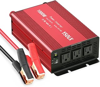 YSOLX 1000W Power Inverter 12v to 110v, DC to AC Converter with 3 AC Outlet, 1000 Watt Inverter for 12v Truck/Rv/Camping/Home/Emergency Power