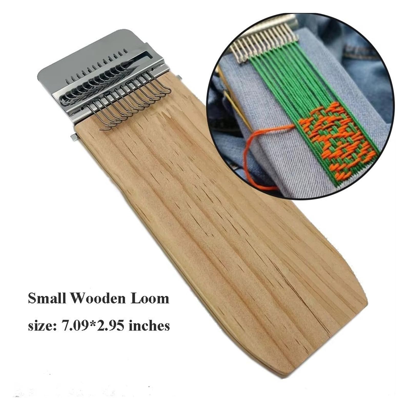 Professional Darning Loom for Clothes Repair | Portable & Handheld Weaving Loom Kit to Fix Holes in Socks, Sweaters | Kompletne drewniane narzędzie do zmiany biegów z igłami (14 haczyków)