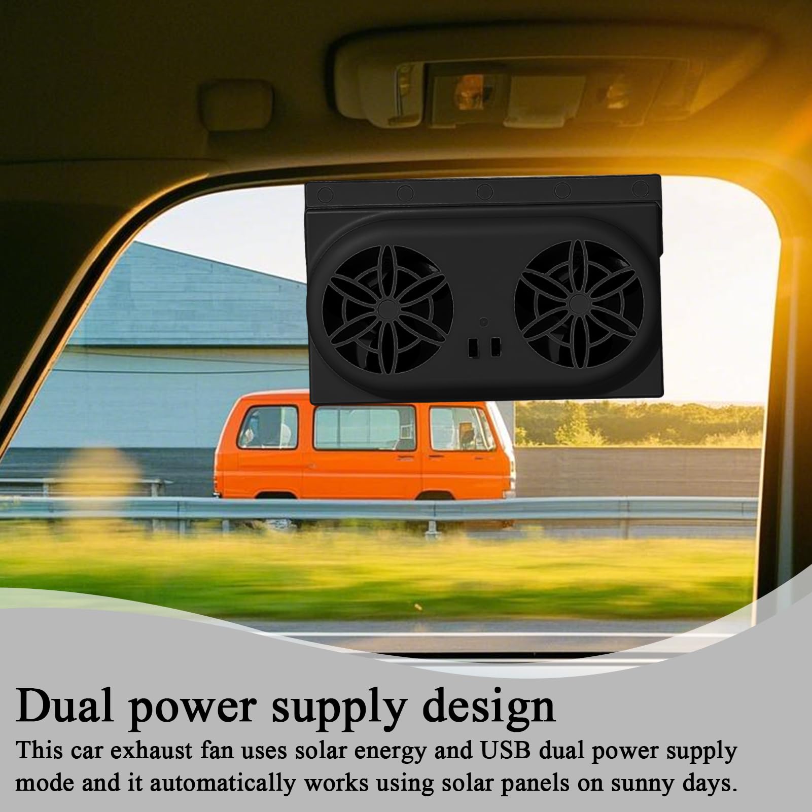 Générique Ventilateur Solaire Voiture, Ventilateur D'échappement Solaire pour Fenêtre de Voiture, Aeration Fenetre, Refroidissement Automatique Voitures pour SUV, RV, Été, Camion