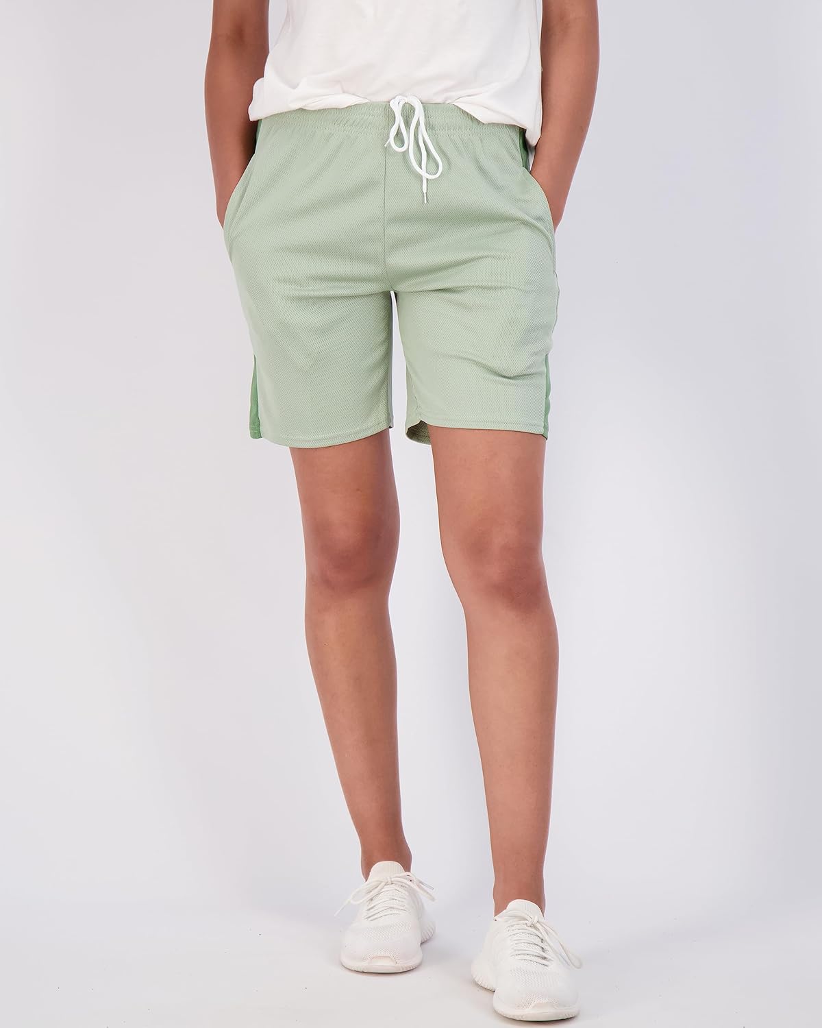 Real Essentials 4 Pack: Women's 7" Mesh Bermuda Athletic Shorts - Quick Dry Workout Running Pockets (Available in Plus Size) - Image 2