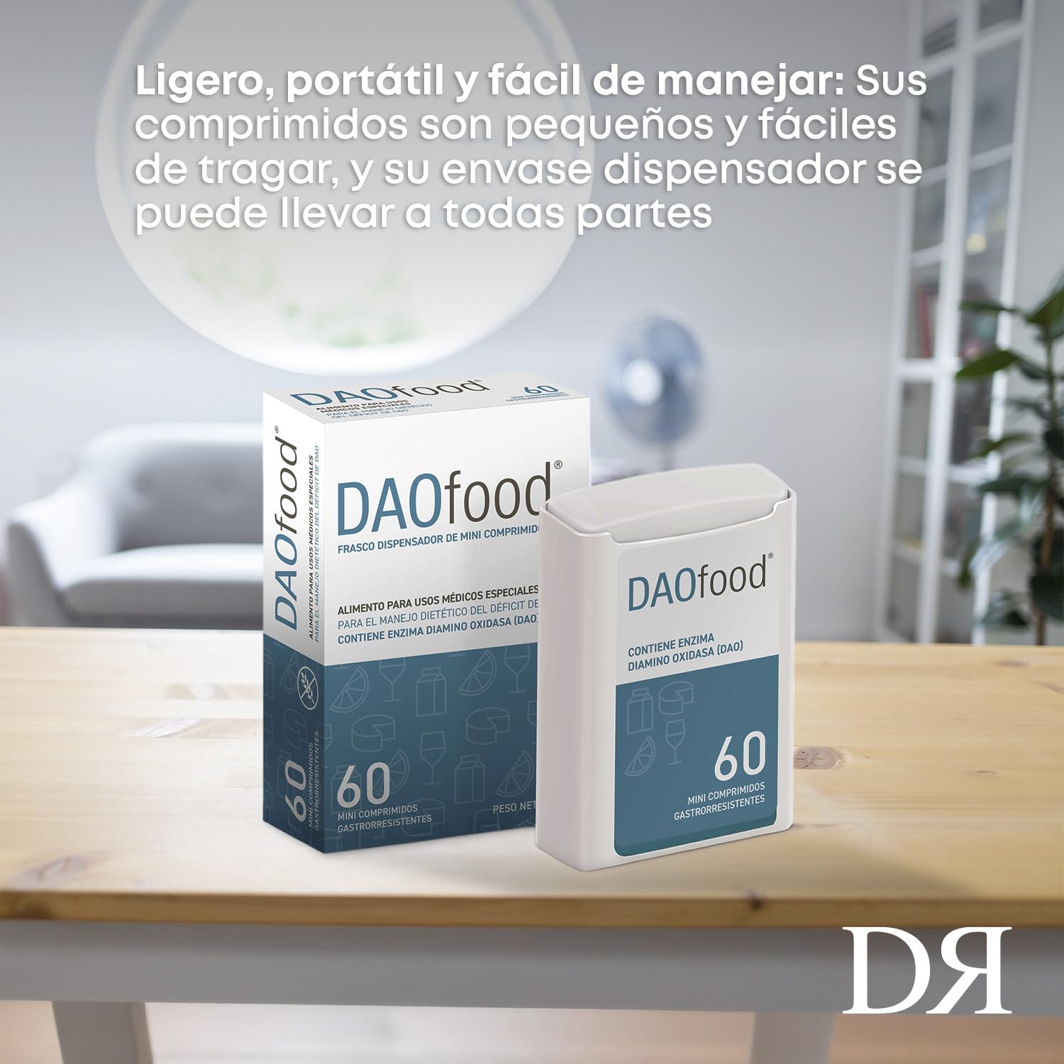 DR Healthcare - DAOfood - Enzima DAO - Apoya el Equilibrio de la Histamina Alimentaria y la DAO - Dispensador 60 Mini-comprimidos Gastrorresistentes de DAO
