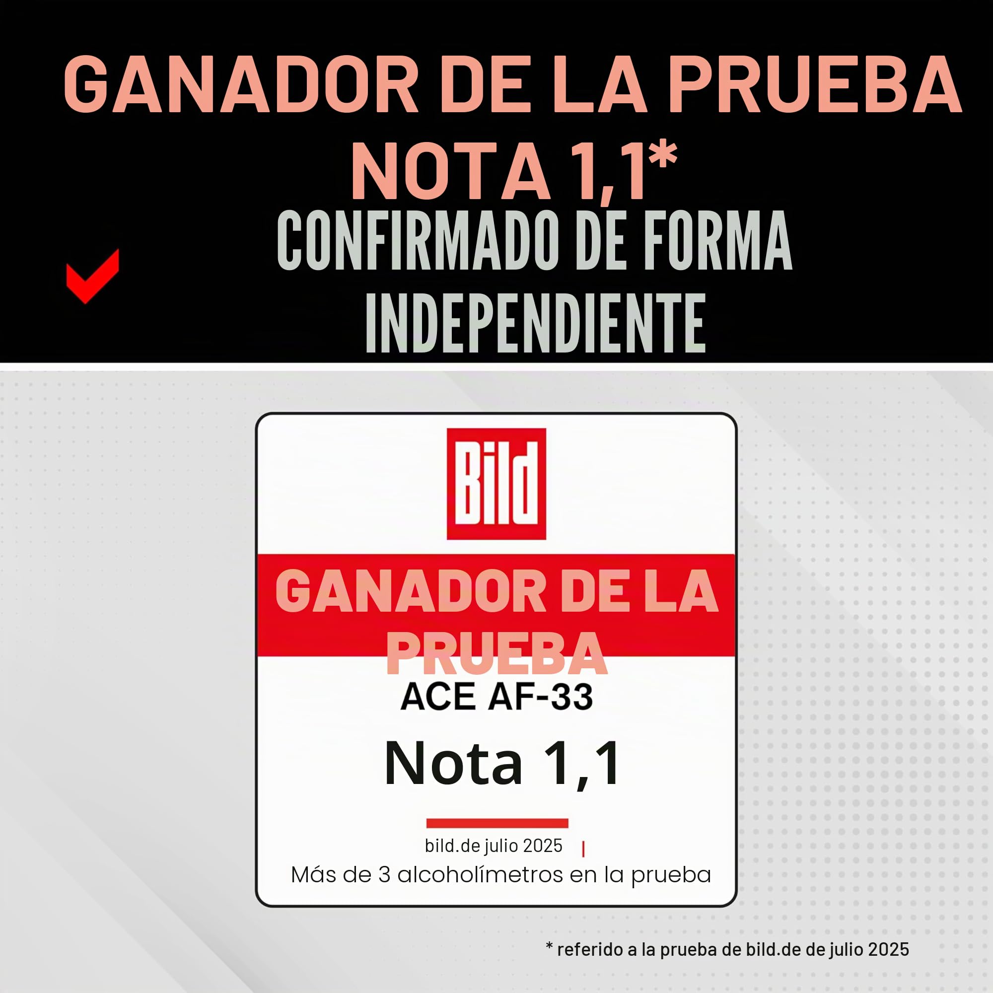 Alcoholímetro ACE AF-33 - el alcoholímetro nº 1 según AUTO BILD (comparativa 2023) - alcoholímetro/promilímetro de precisión policial