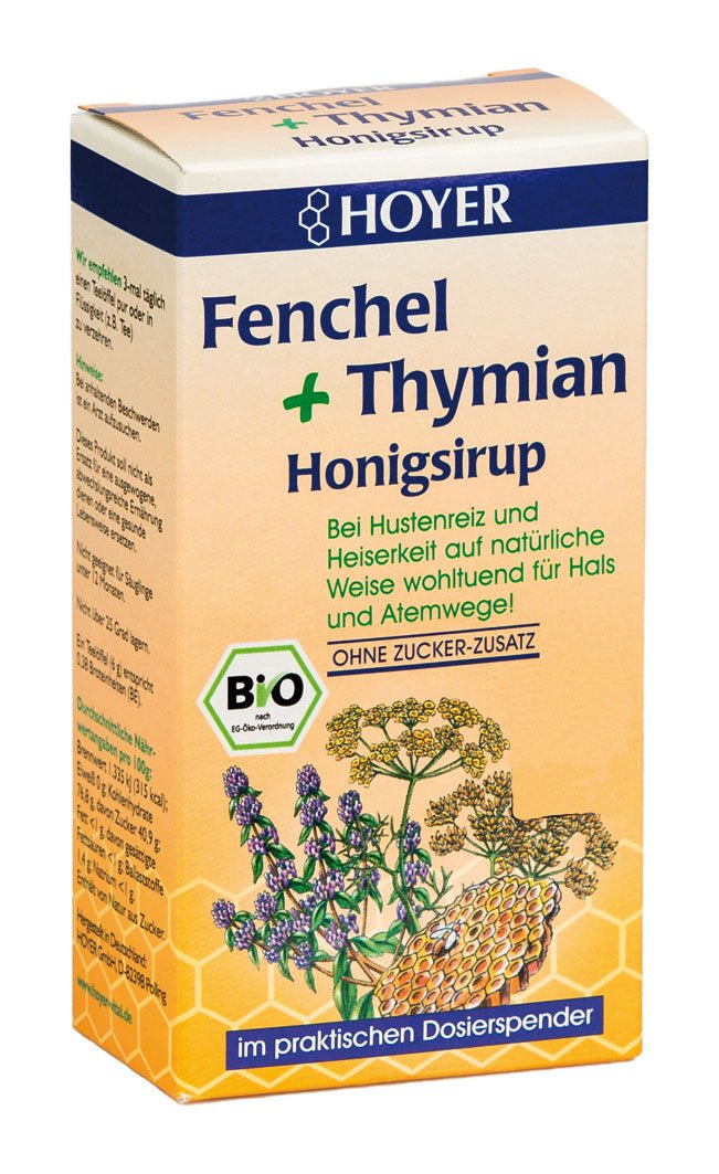 HOYER Fenchel+Thymian Honigsirup, 250 g Solution