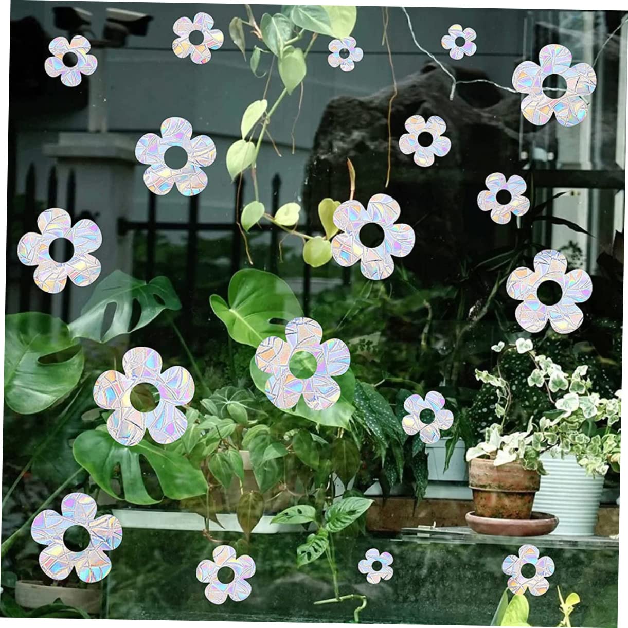 BESTOYARD 27piezas Calcomanías Decorativas De Ventana Adhesivos Estáticos De Flores y Pájaros Para Interiores Sin Residuos Fácil Aplicación Para Vidrios y Puertas De Patio
