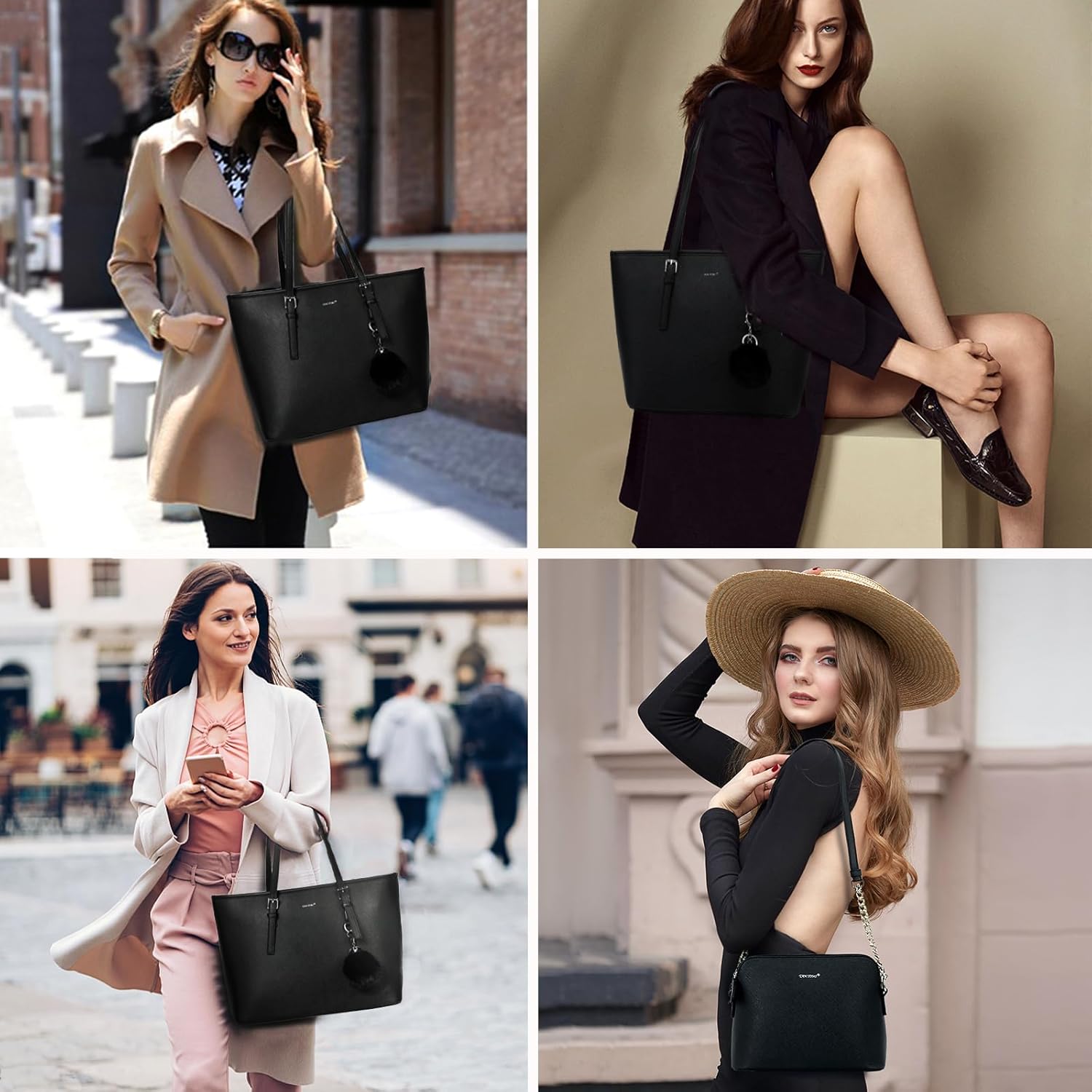 TANTOMI Tote Bags for Women Purses and Handbags Shoulder Bags Top Handle Satchel Purses 3pc for Work Travel - Image 7