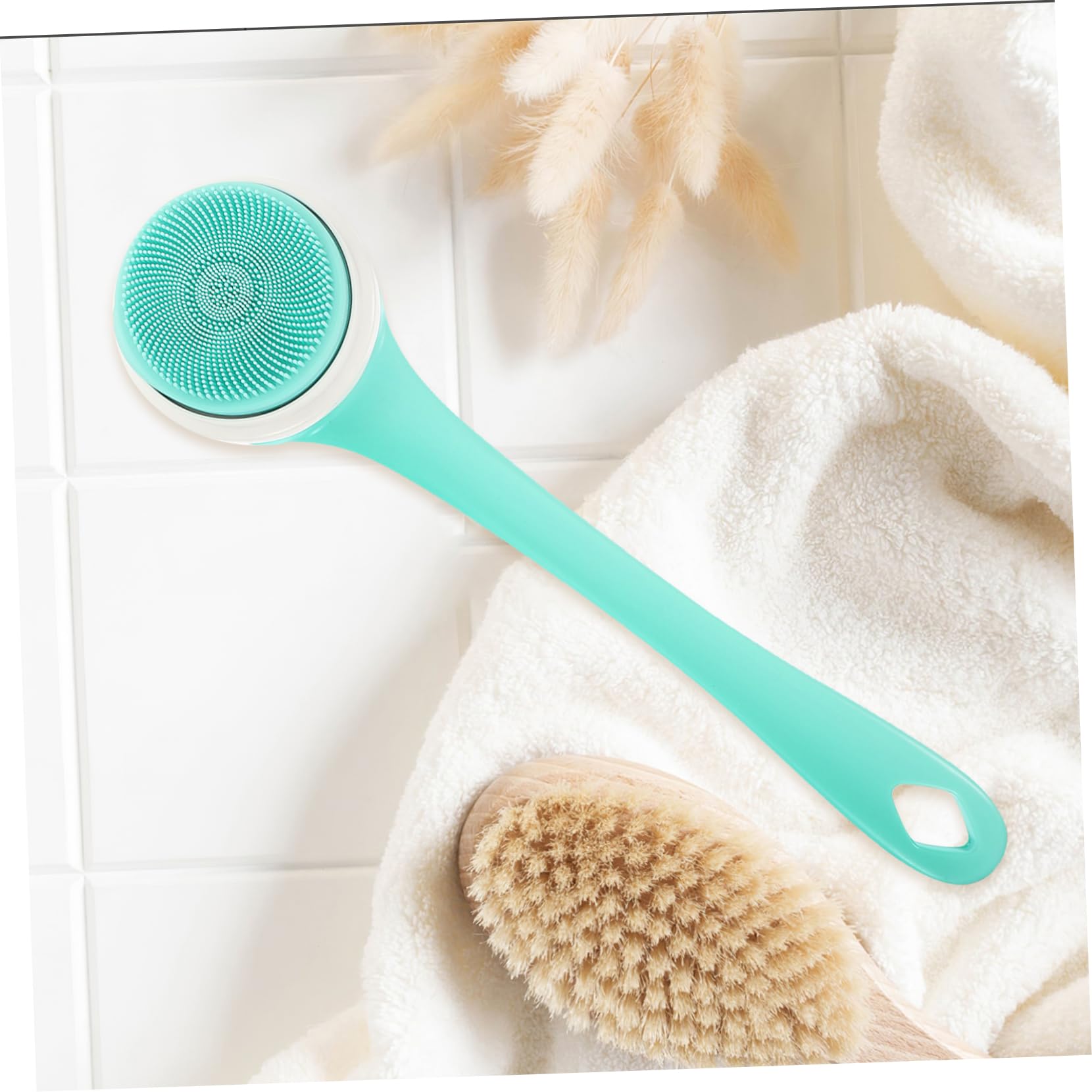 Cepillo De Baño Eléctrico Cepillo Corporal De Silicona Para Ducha Exfoliante Corporal Reutilizable Para Limpieza De Espalda Baño o Ducha