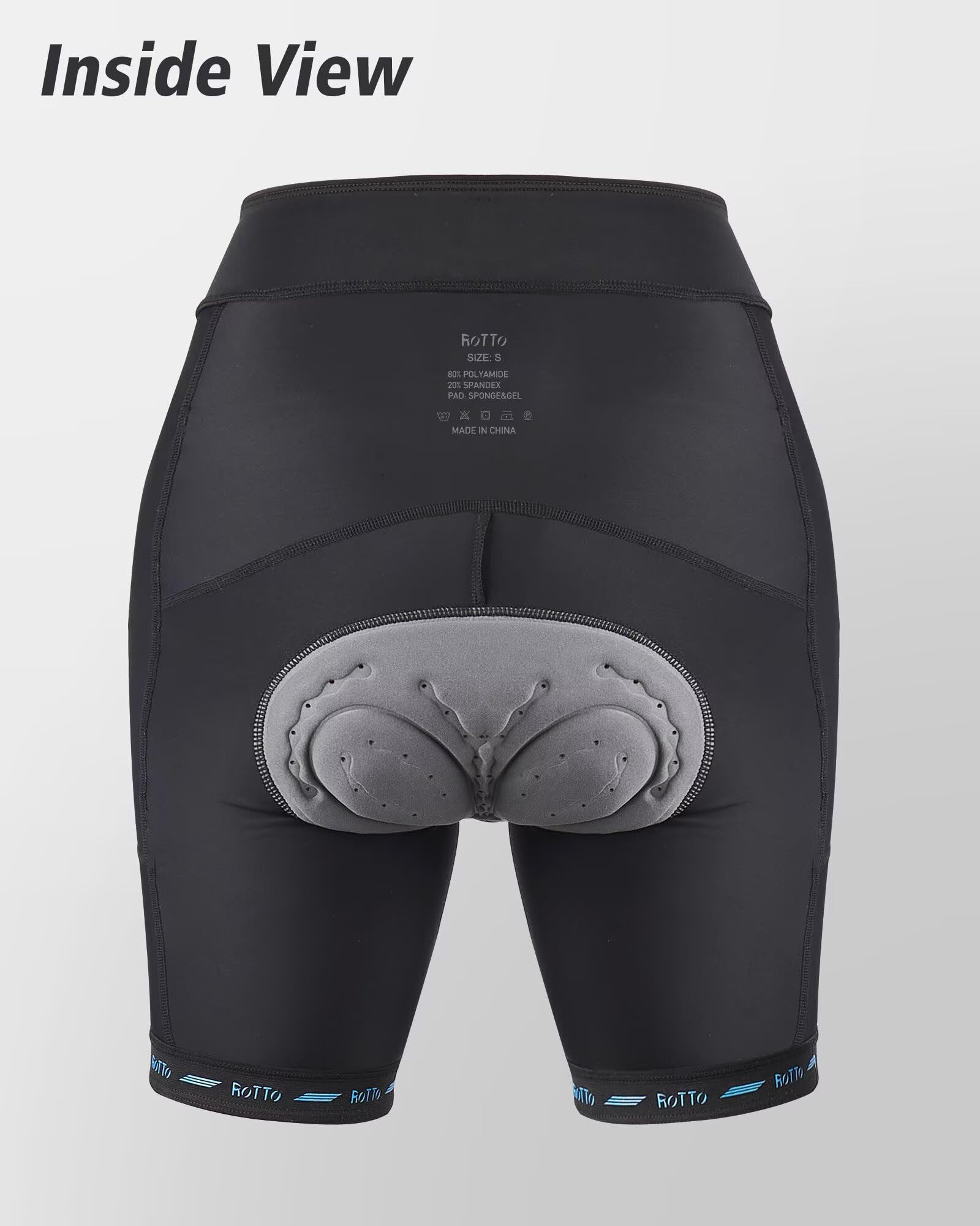 ROTTO Pantalones Cortos de Ciclismo para Mujer Acolchados con Relleno de Esponja y Gel con Bolsillos para Bicicleta Ciclismo de Carretera Montaña