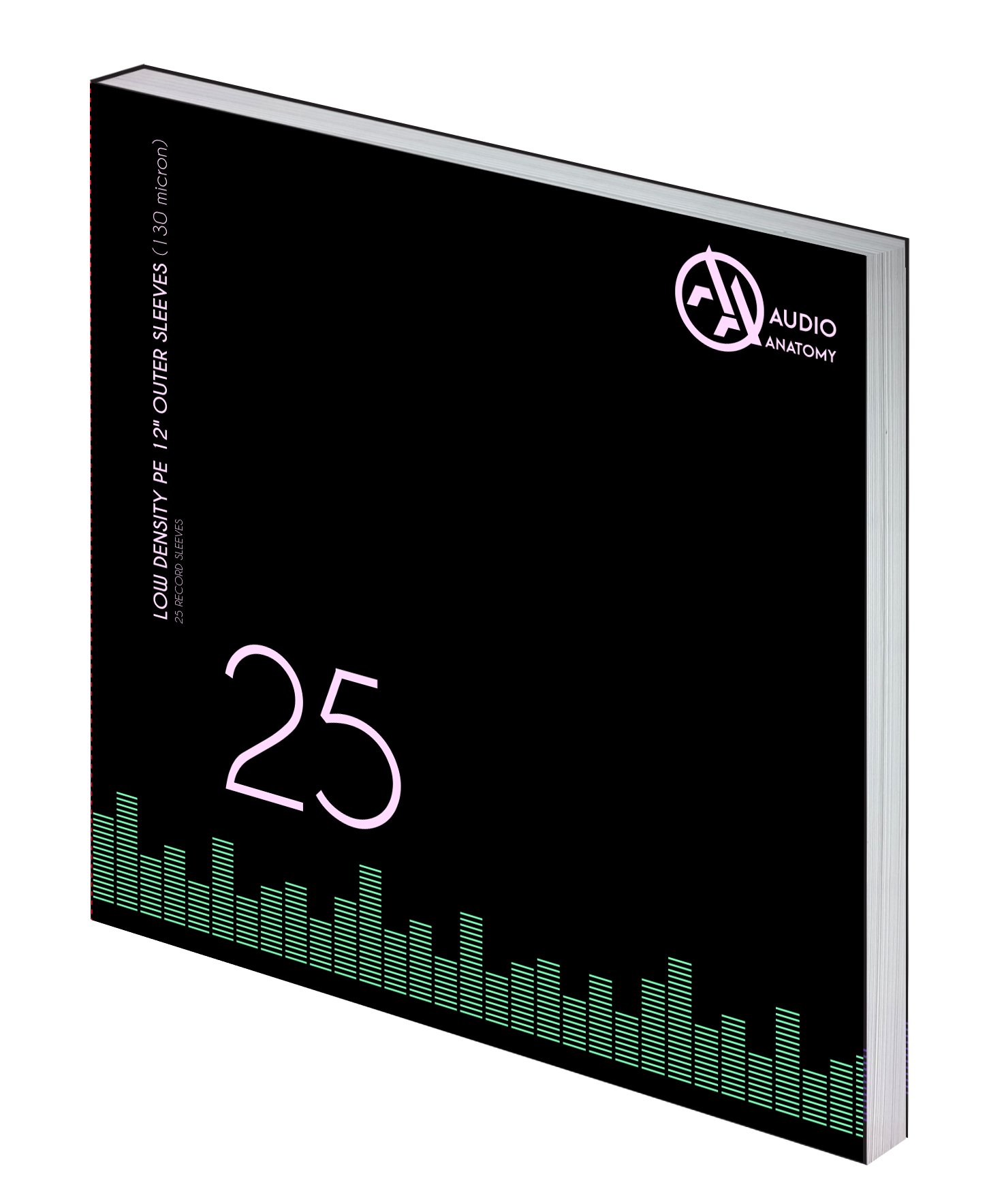 Audio Anatomy - Custodie esterne in vinile 12″ PE / 130µ, 100 pezzi, colore: Trasparente