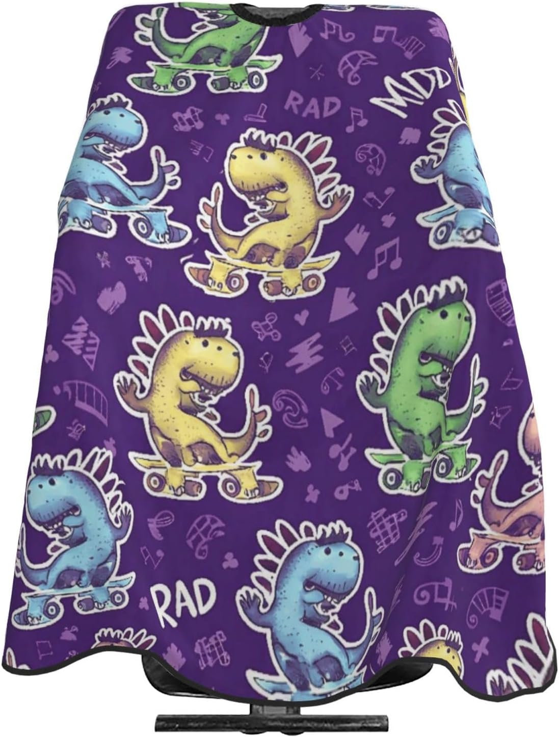 Cute Dinosaur Glasses Rides Skate Adult Hair Cutting Cape 55x66in Adjustable Snap Closure Salon Hairs Hat Shaving Bib