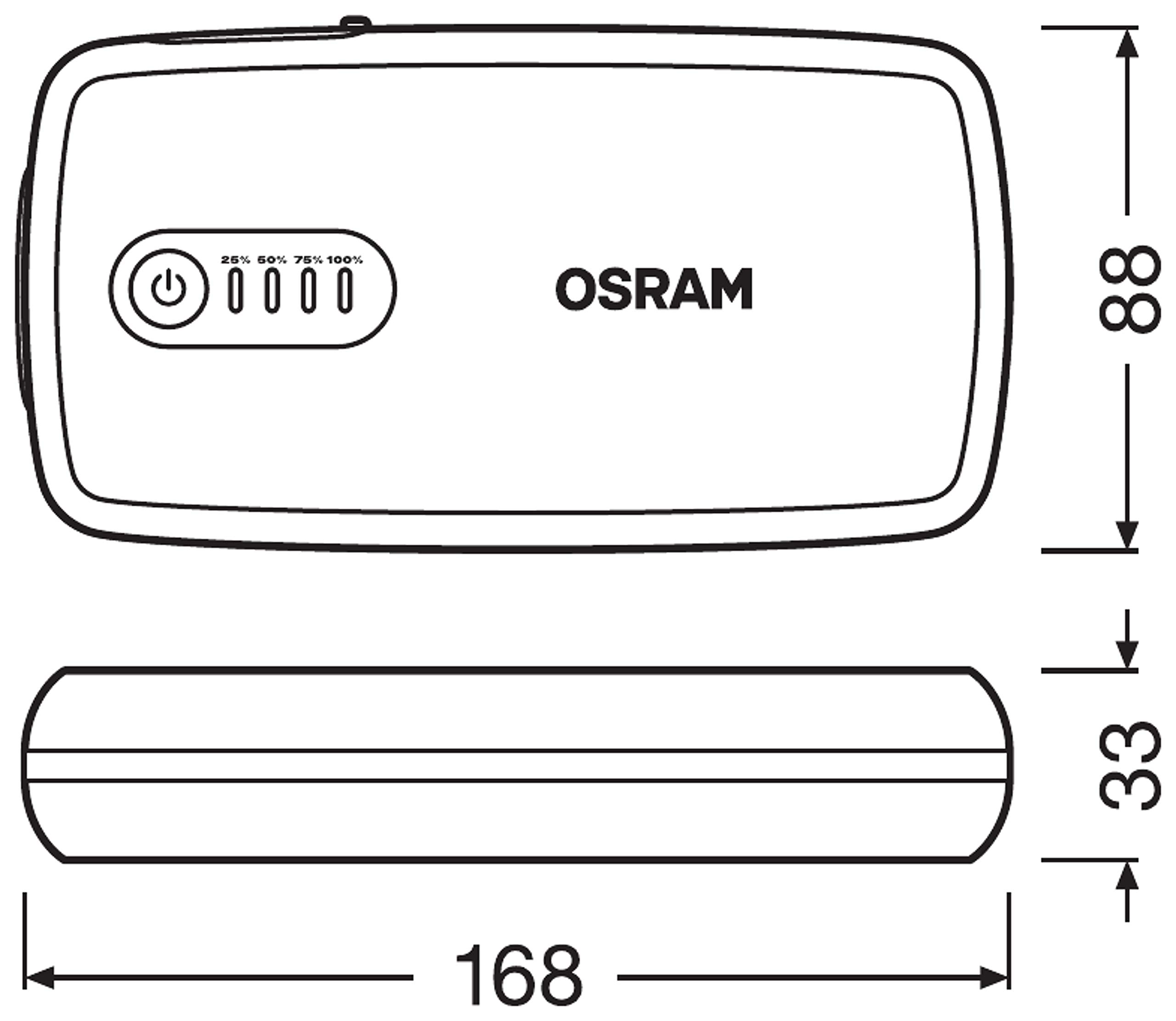 OSRAM BATTERYstart 300, démarreur au Lithium 13000 mAh pour véhicules à Moteur Essence jusqu'à 6l et Moteur Diesel 3l