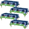 4 Pieces Football Tablecloths, Football Party Table Covers Plastic Disposable Table Cloth Football Party Decorations for Men Boys Birthday, Football Game Day Football Party Supplies, 130 x 220cm