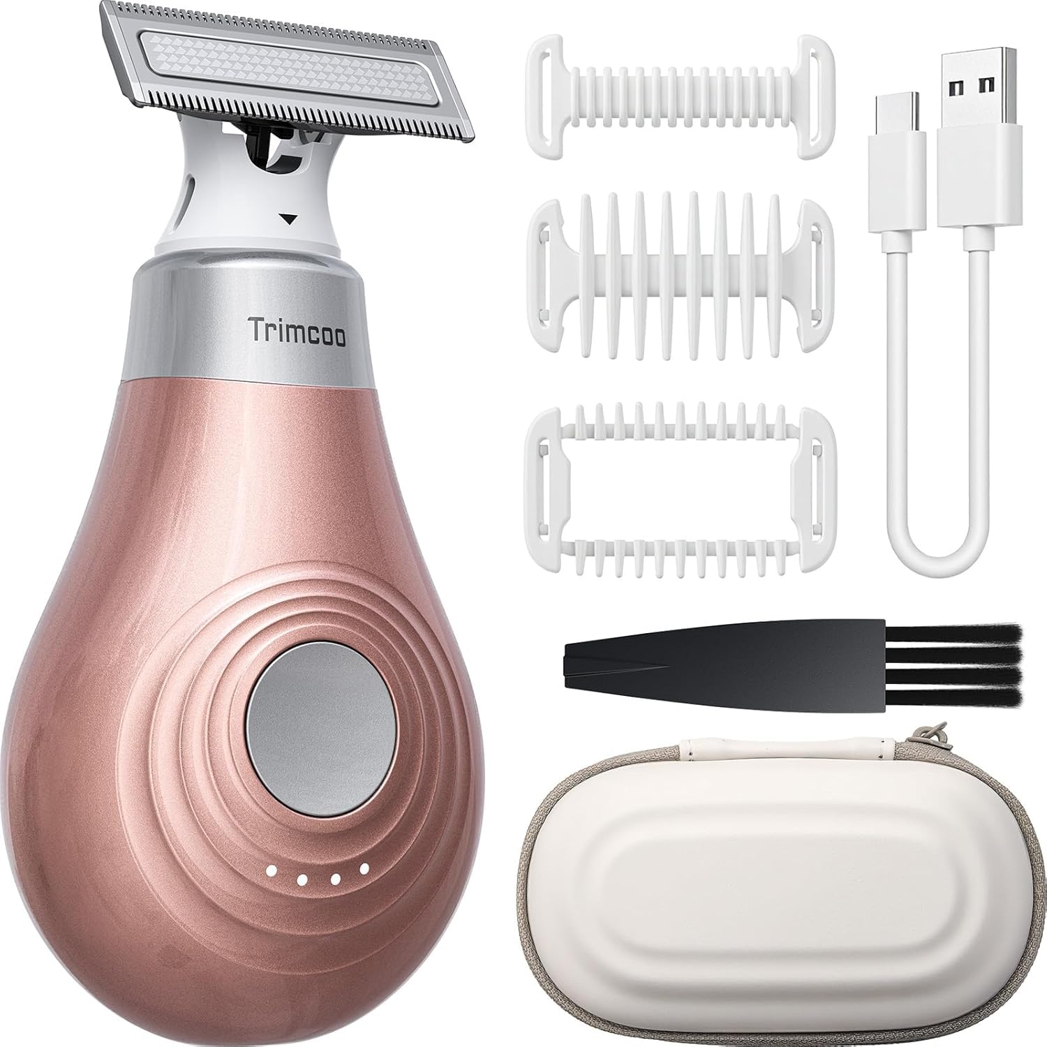 2026 Nuovo Rasoio Elettrico Donna per Zona Bikini - Rifinitore Intimo Portatile e Senza Dolore, Mini Depilatore Viso e Corpo, Ricarica USB-C, Testina Wet & Dry Sostituibile, oro