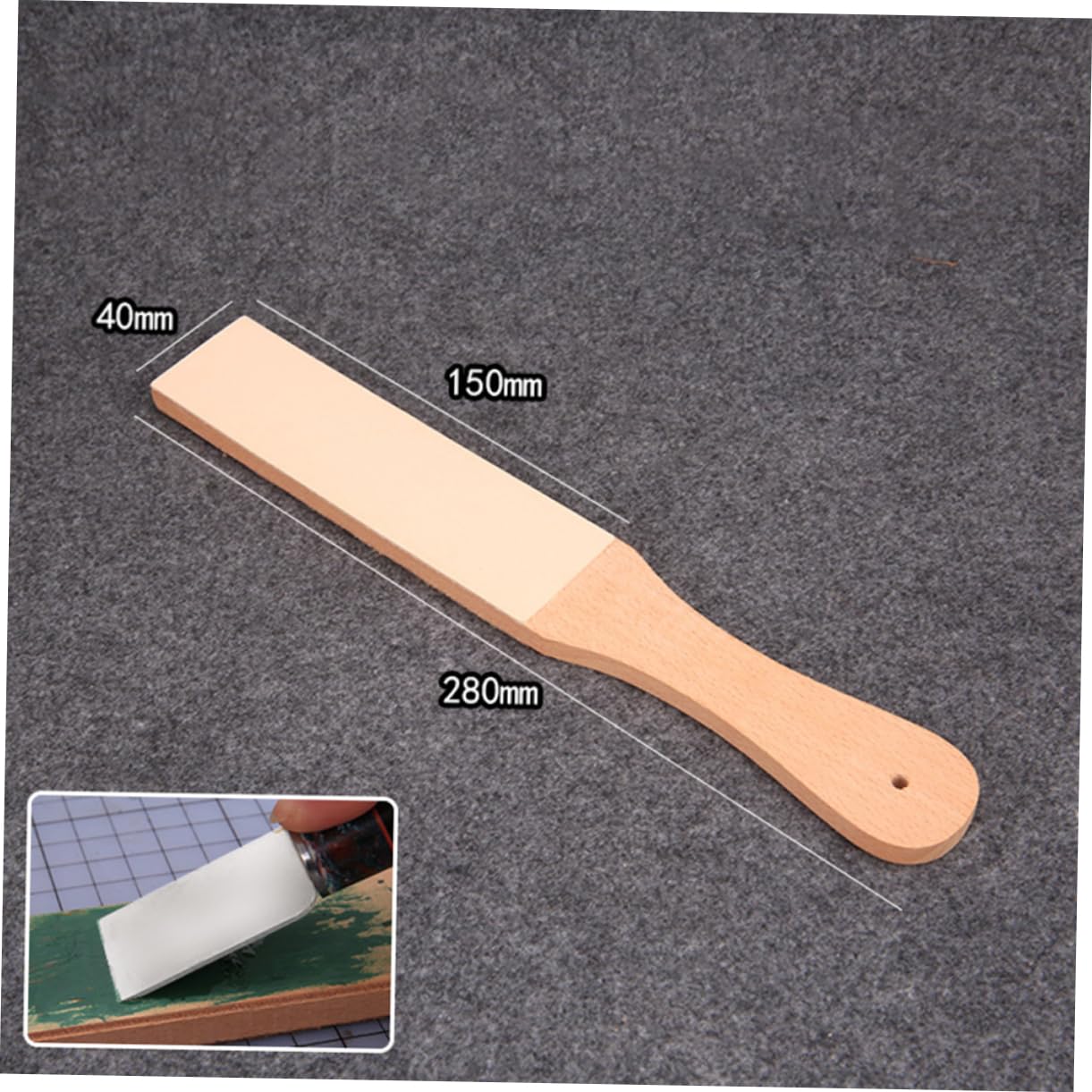 ORFOFE Tool Sharpening Set 1 Set Wood Handle Leather Sharpener Board Razor Polishing