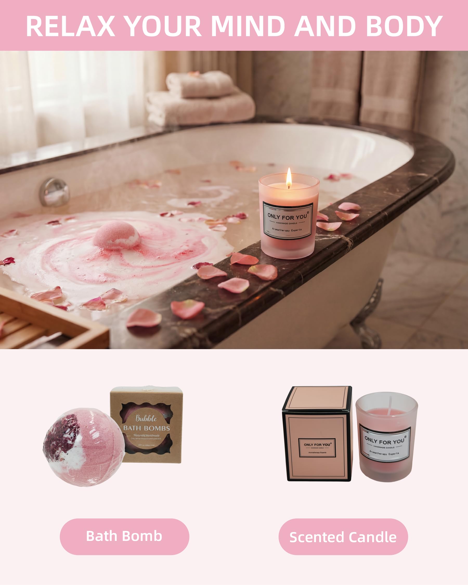 Coolparty Regalos de cumpleaños para mujeres, taza aislada, vaso de vino, regalo para ella, cestas de cuidado personal, juegos de baño de relajación para amigos, mamá, esposa, niñas, hermana, hija