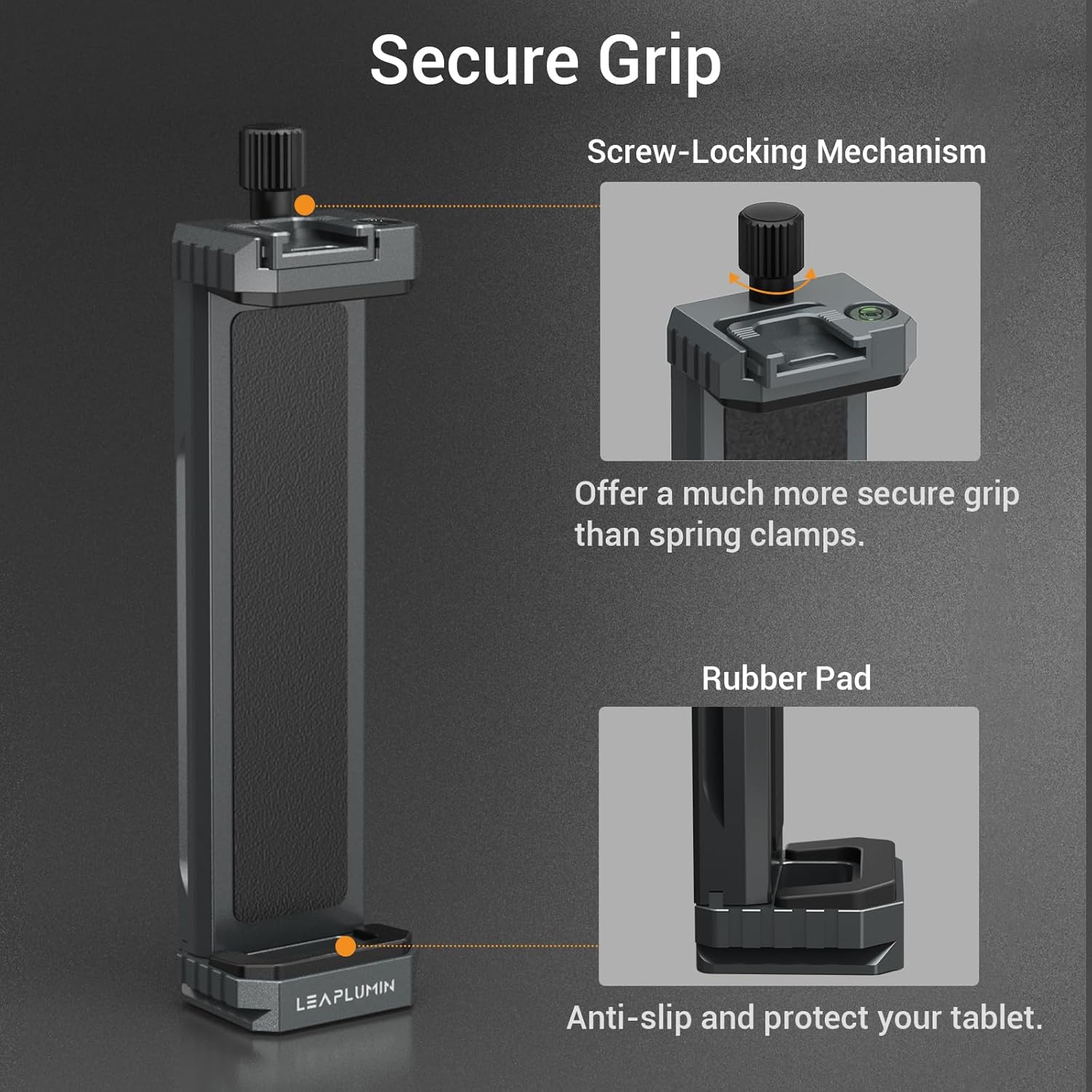 Tripod Mount Adapter with Ball Head, Aluminum Tablet Mount Holder, Compatible with 4.7"-12.9" Most Tablets