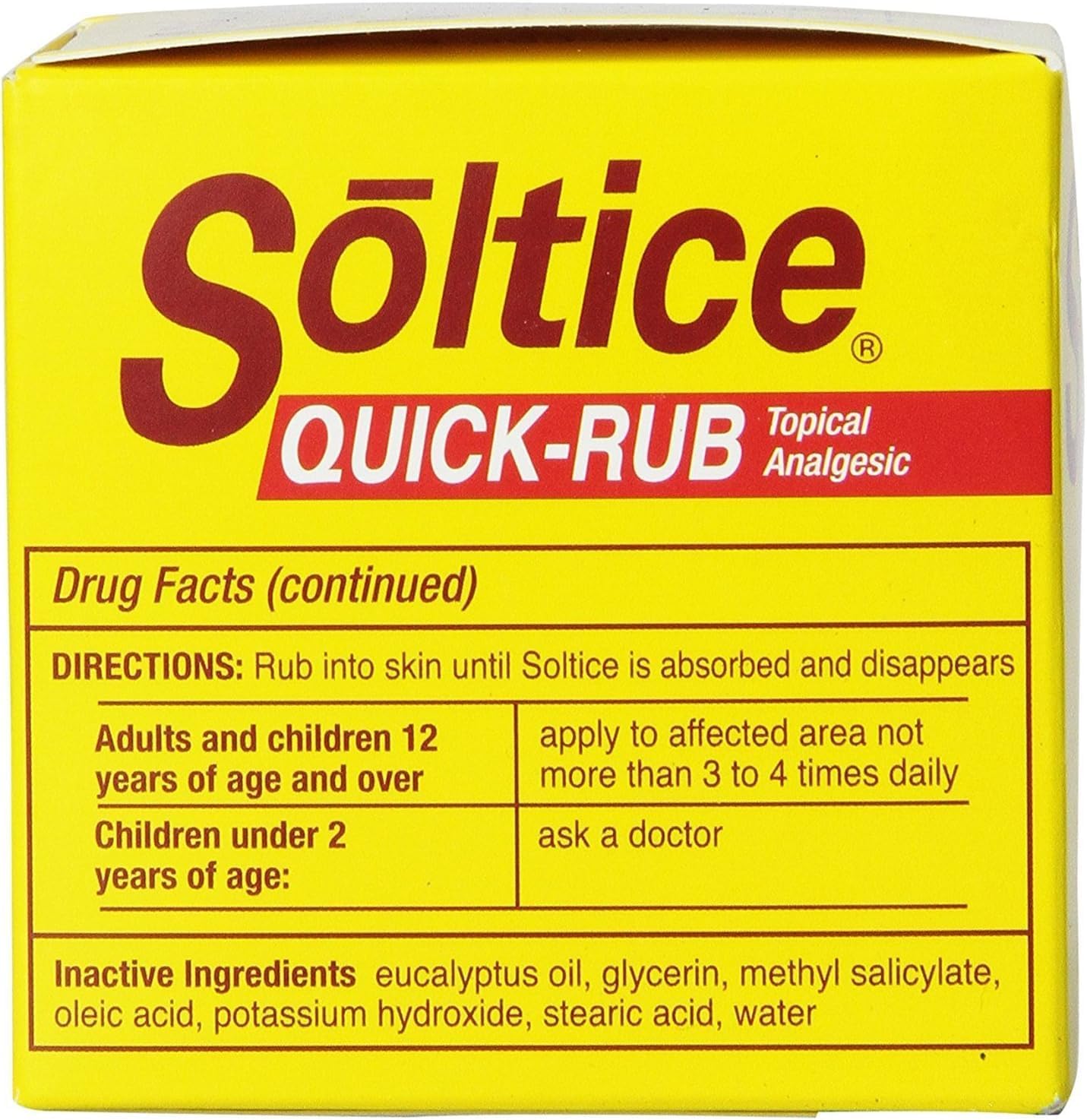 Soltice Quick Rub Topical Analgesic - 3 oz, Pack of 5