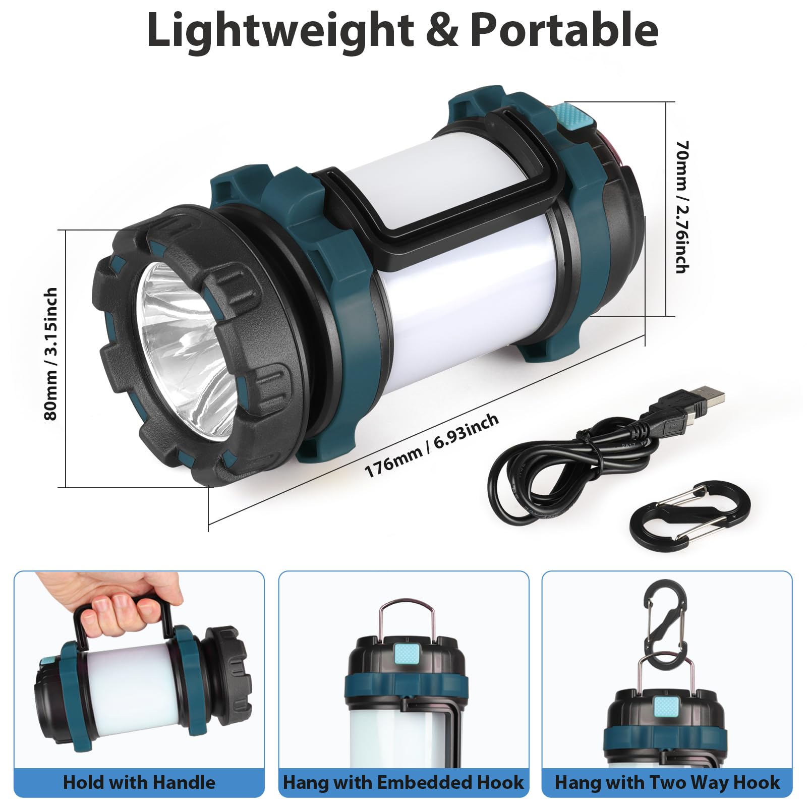 TRIROCKS Set Di 2 Lanterne Solari LED Da Campeggio - Dimmerabili, Ricaricabili USB, Impermeabili IPX3, Portatili