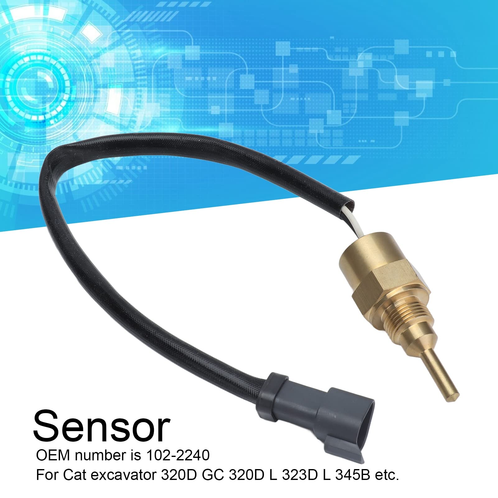 Sensor De Temperatura Del Refrigerante 102-2240 Para Excavadora 320D GC 320D L 323D L, Rendimiento Confiable Y Fácil Instalación 9-32V