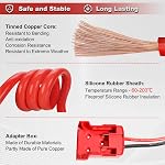 Jumper Câbles de serrage compatibles avec Mil.Waukee Compatible avec M18 18V Démarreur de saut à batterie, 3.9ft 8AWG Câble de booster automobile