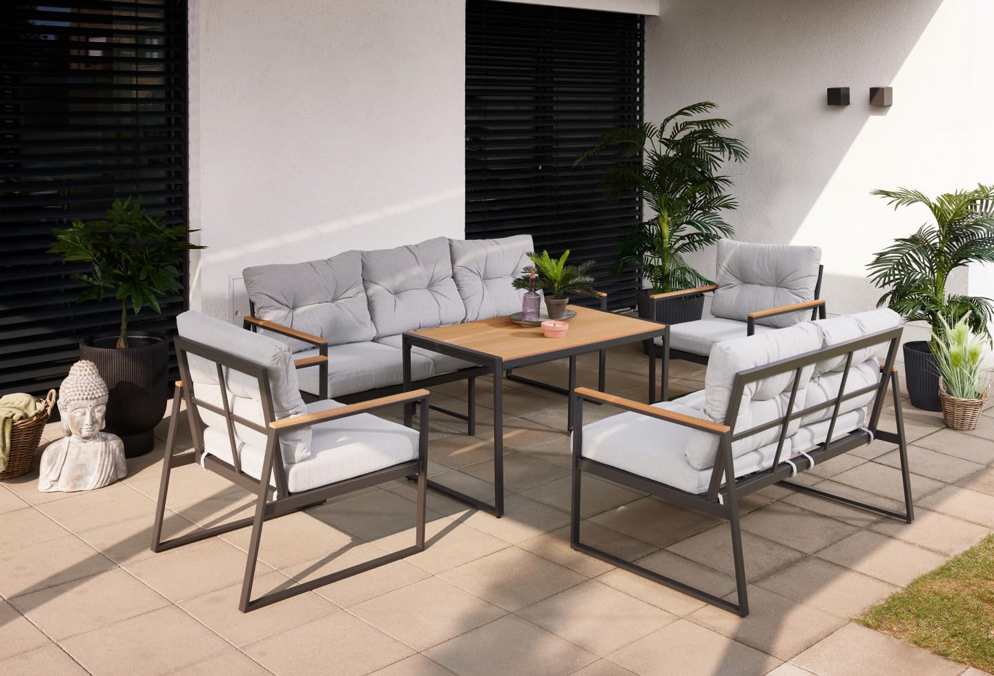 Primaster Gartenmöbel-Set Salina Stahl 5-teilig Lounge Set