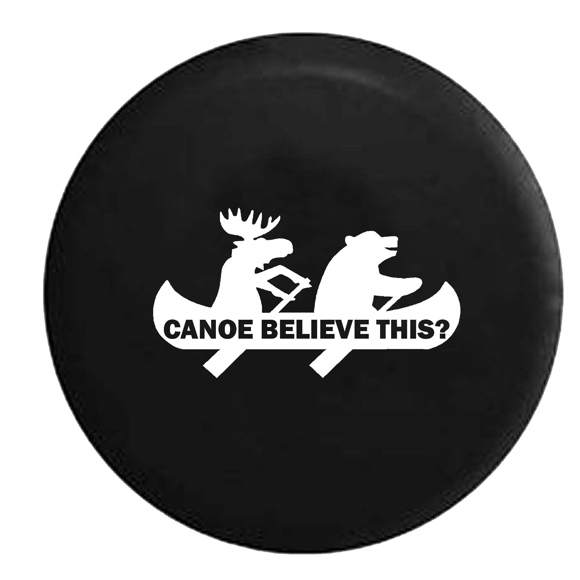 American Educational ProductsMoose Bear Canoe Outdoors Funny Camping Spare Tire Cover Vinyl Black 31 in