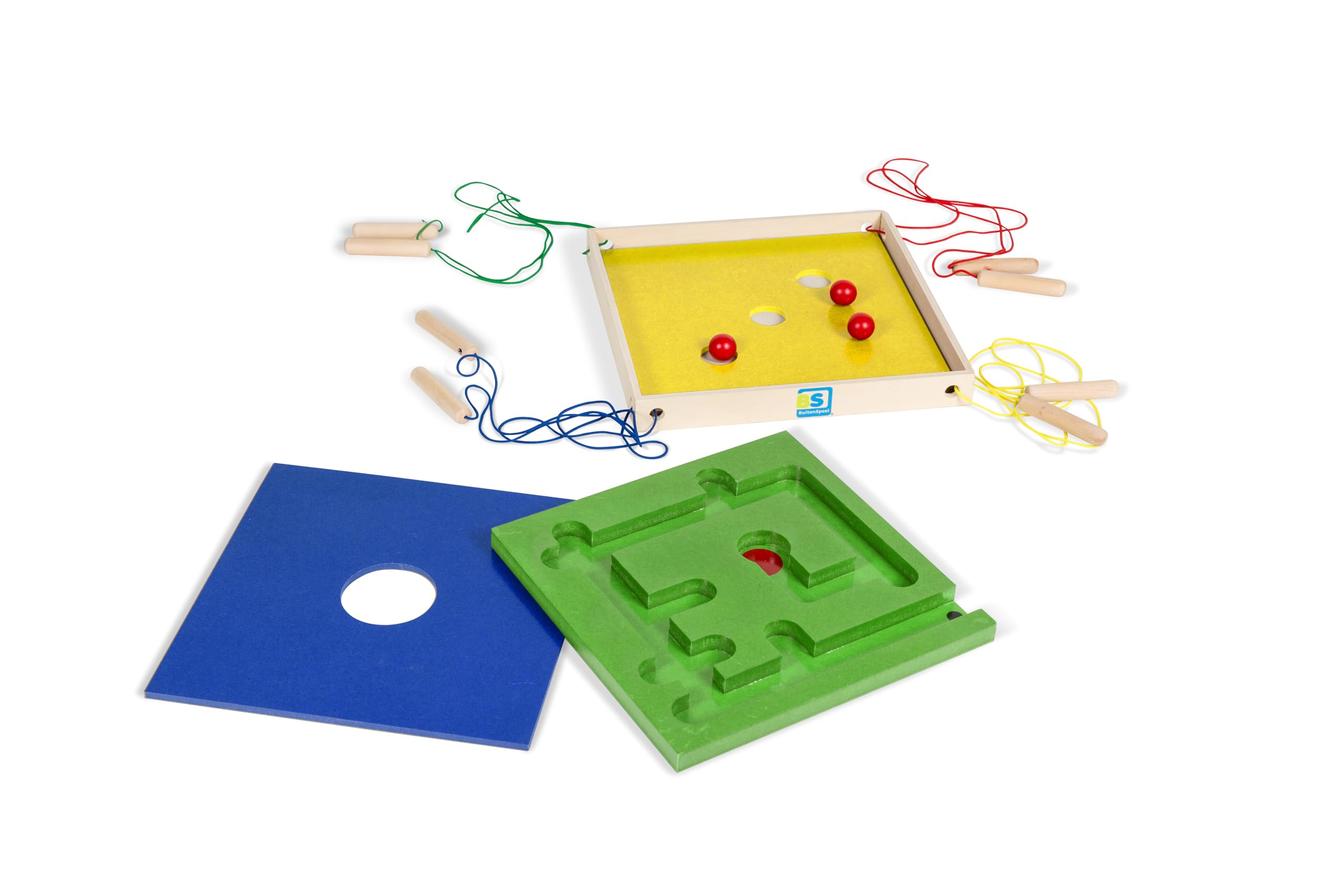 Bs Toys Jeu De Coordination Fou - Un Jeu pour Les Groupes - Amusant en Intérieur Et en Extérieur - en Bois Durable - pour 6 Ans Et Plus - 4-8 Joueurs