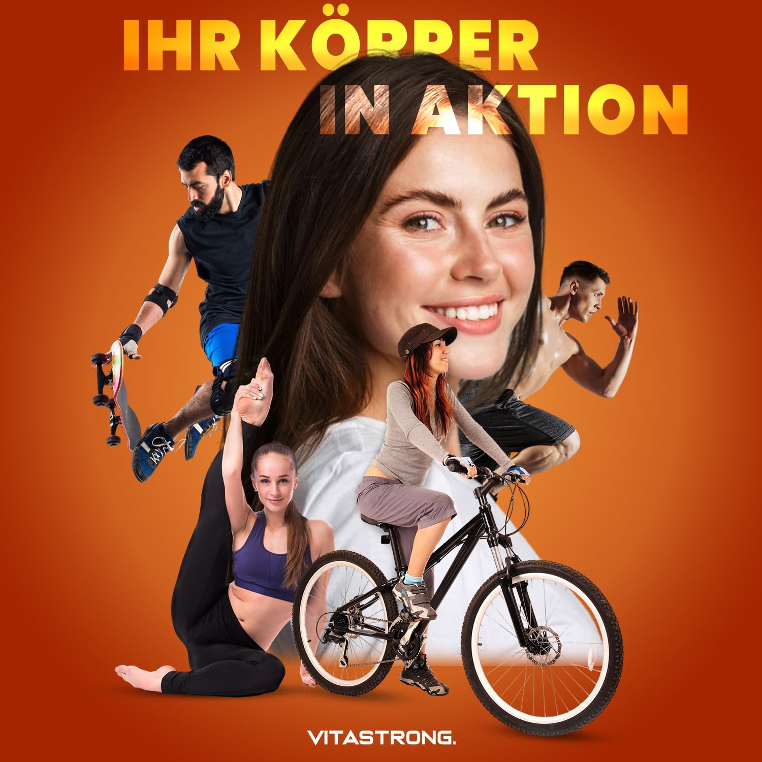 Vitastrong Glucosamin Chondroitin MSM Komplex mit Kollagen, Hyaluronsäure, Zink, Selen, Mangan & Boswellia, 120 Tabletten, Premium Gelenk, Knochen- & Knorpel-Formel, Glutenfrei & Ohne Gentechnik