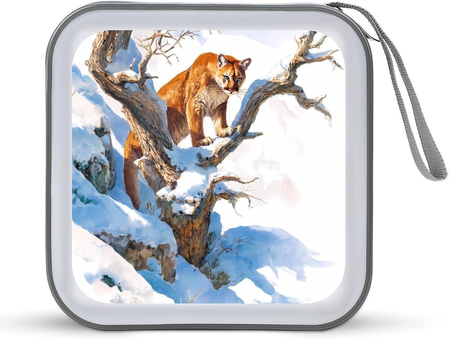 Mountains Snowy Lions Trees Branches CD Case DVD Storage Holder Binder 40 Capacity