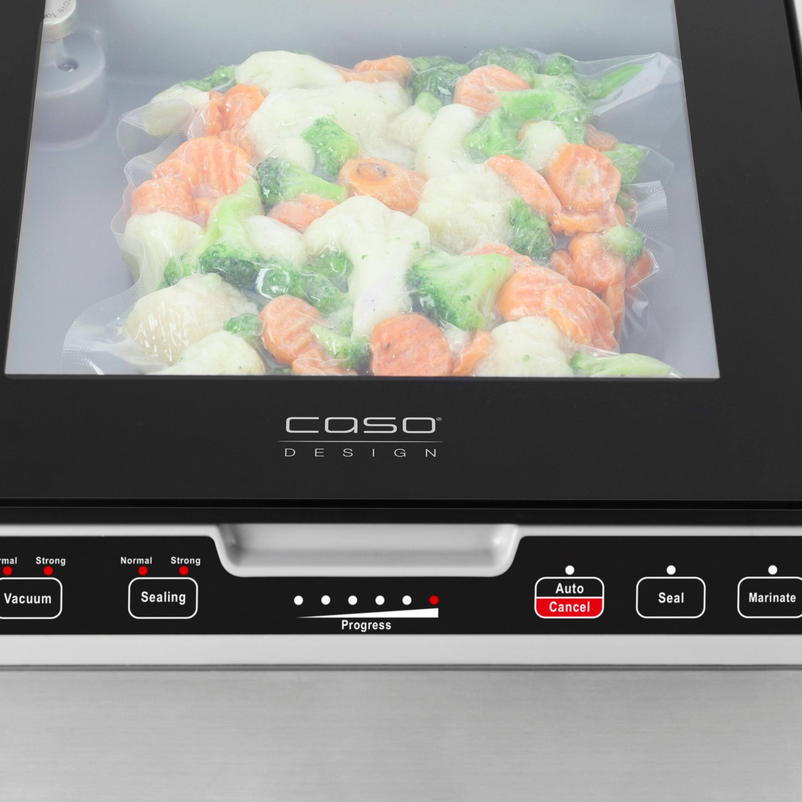 CASO VacuChef 40 - Macchina sottovuoto professionale compatta a camera per alimenti, aspirazione potente da 70 L/min, capacità di 3 litri – acciaio inox