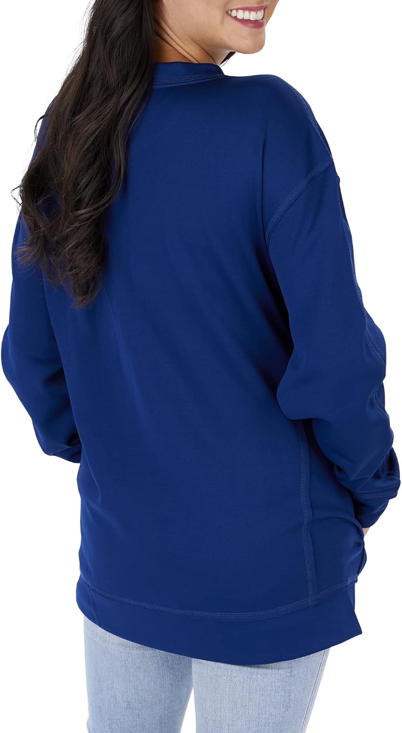 Zubaz Women's NFL Team Color and Slogan Sweatshirt with Pocket