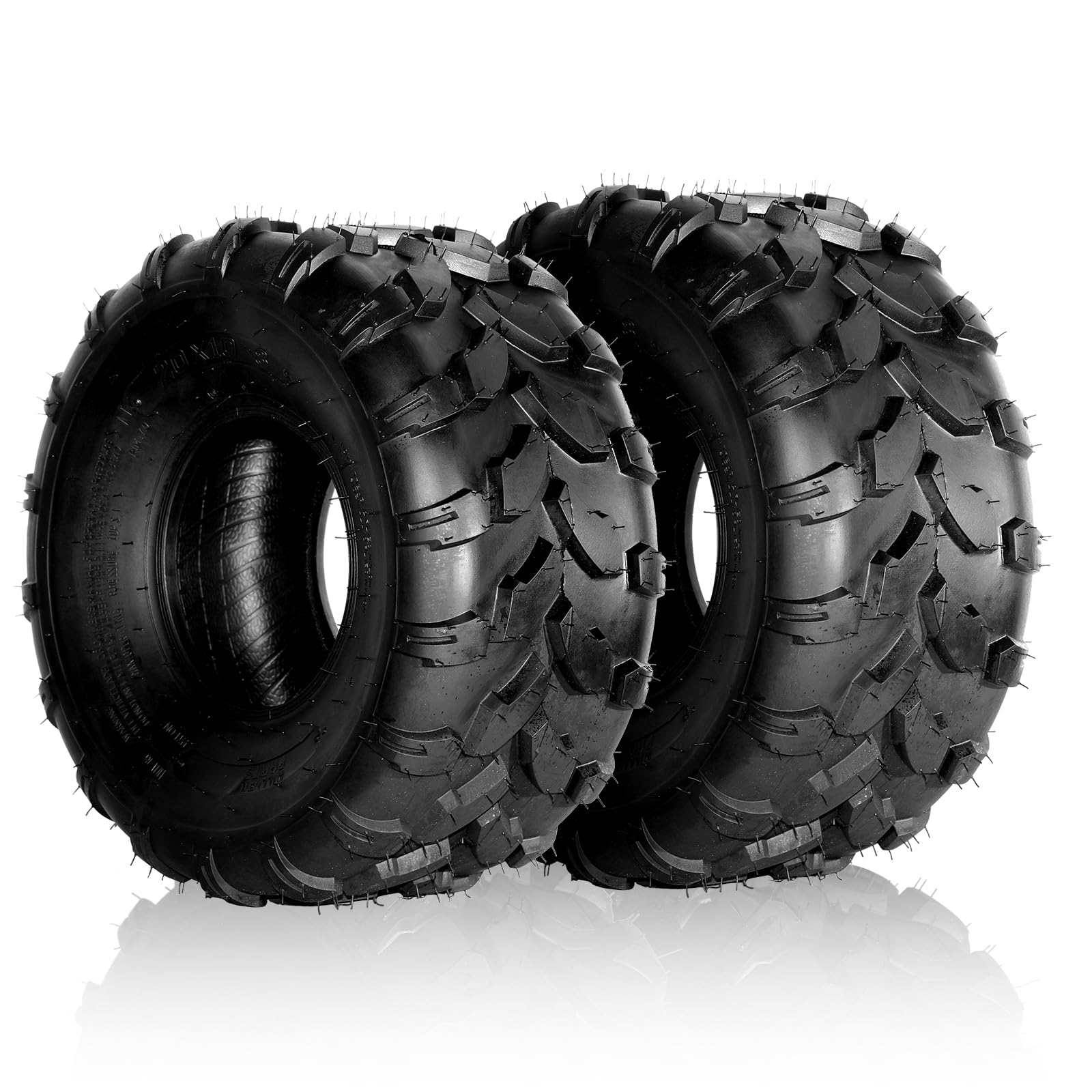 Autoforever ATV/UTV/Lawn-Mowers Tires 20x10.00-8, 6 PR, Mud Terrain, All Terrain Tires, ATV Tires(Set of 2, 1 pairs)