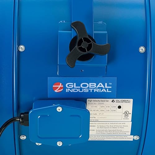 Miniatura 4 de Global Industrial Ventilador de muelle de alta velocidad de 18" con soporte de yugo, 7700 CFM, 115240V, ventilador de tambor de alta velocidad, 1