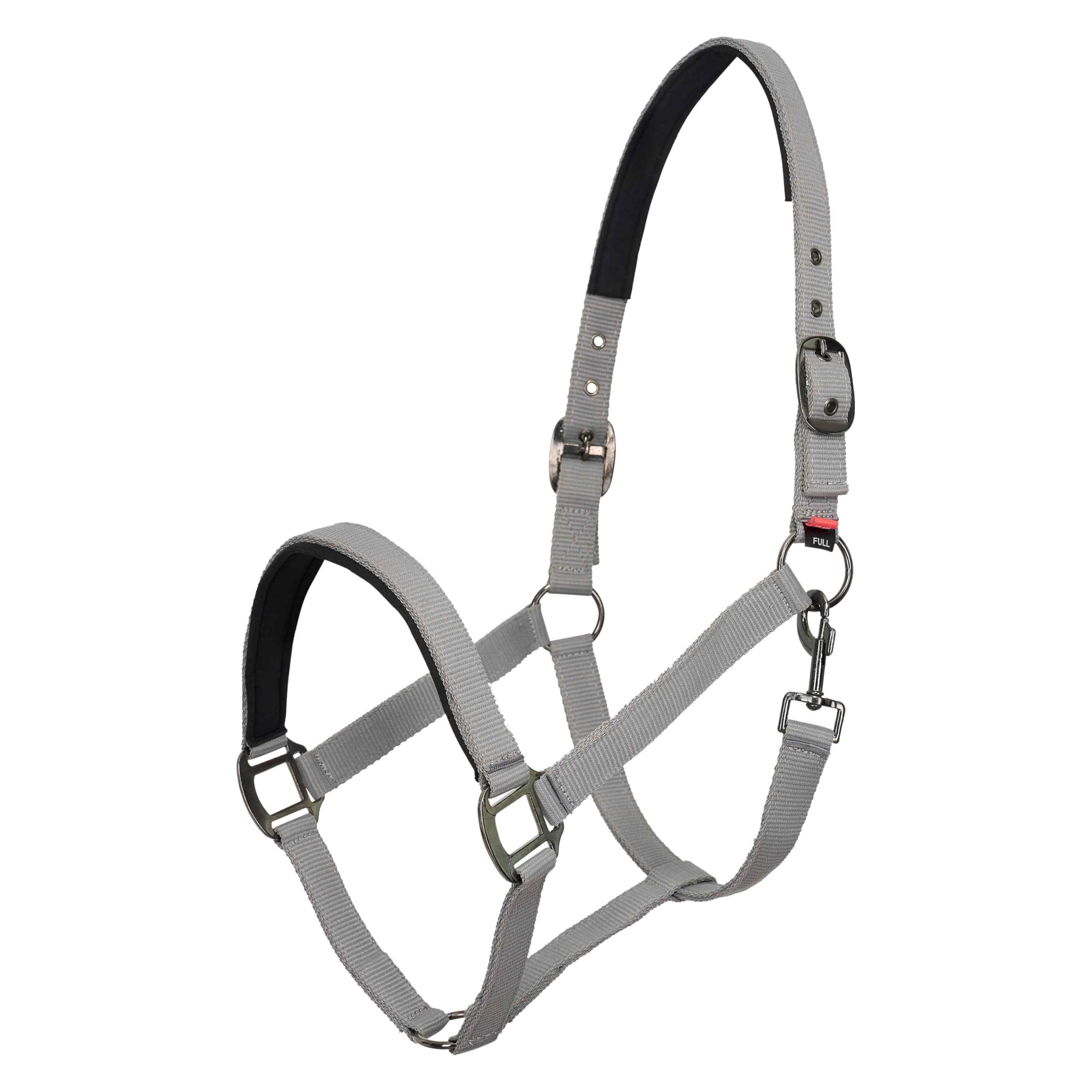 Imperial Riding Classic Sport Headcollar Made of Durable Nylon, Soft Padded with Neoprene, Adjustable, with Carabiner & Luxury Rose Gold/Gold Fittings, Comfortable Horse Headcollar, Cloud Grey, Pony
