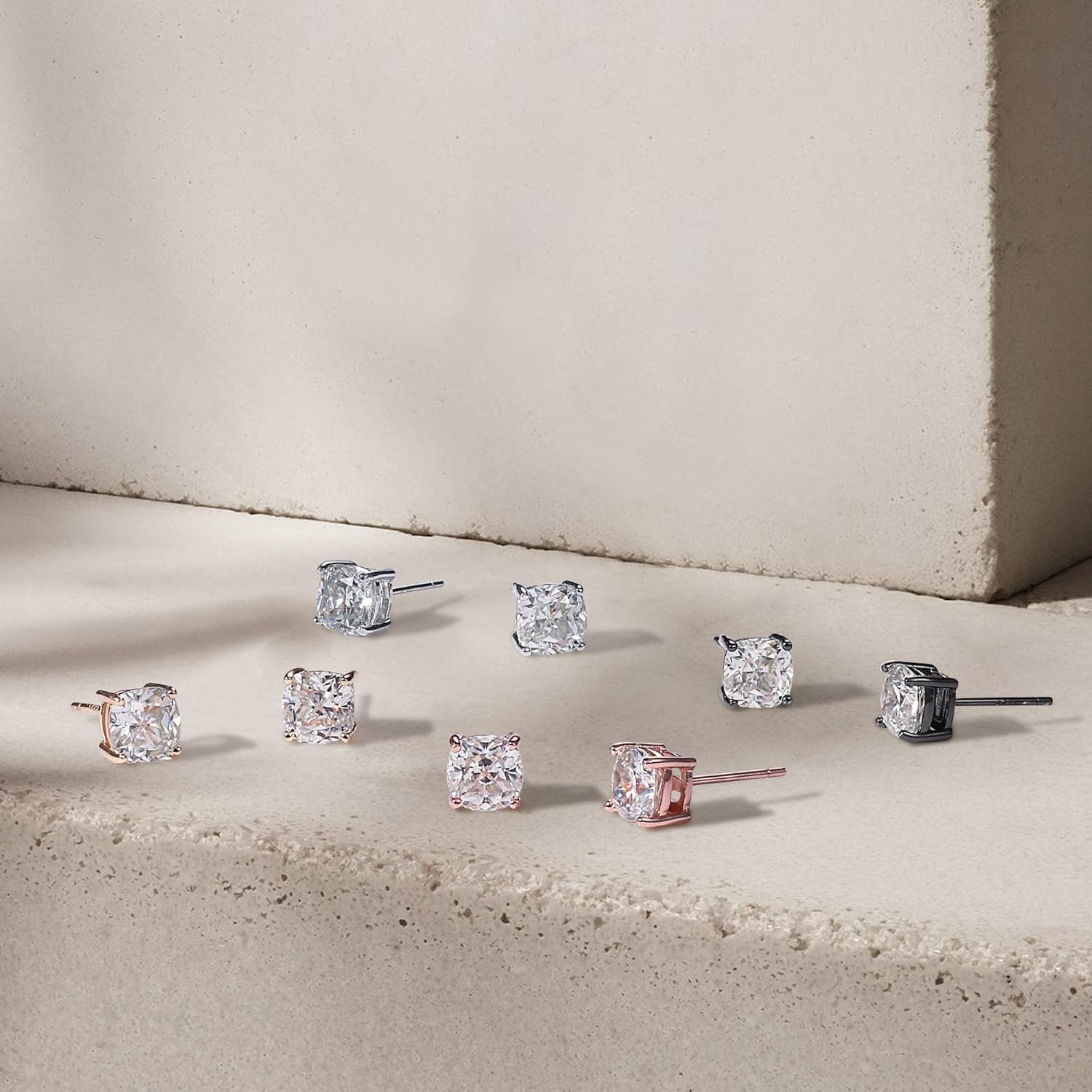 SMILEST 1-3 Carat Cushion Cut Moissanite Earrings for Women Men, Lab Created Moissanite 14K Gold Plated 925 Sterling Silver Stud Earrings Jewelry Gifts Hypoallergenic - Image 6