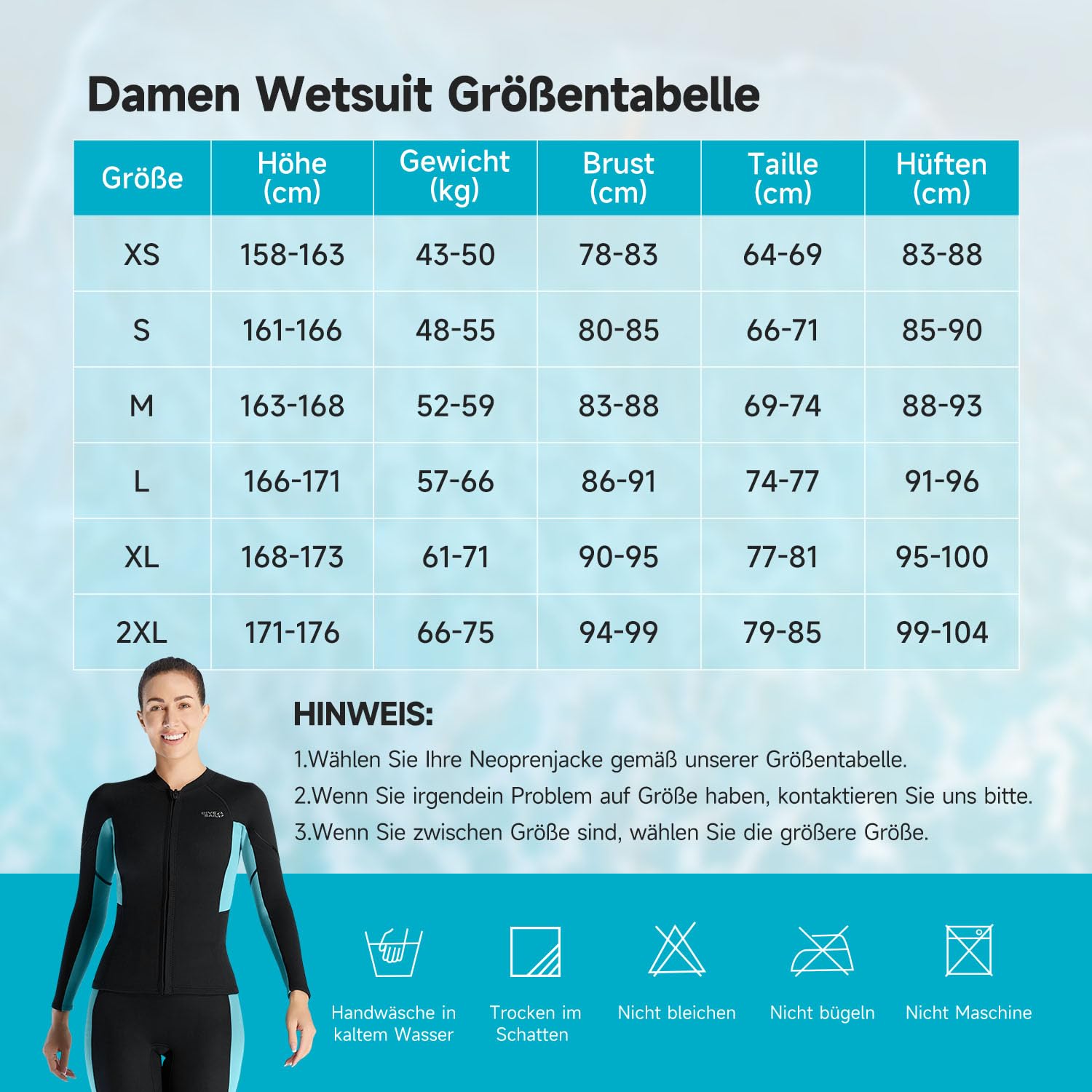 Combinaison en néoprène pour femme - 1,5 mm - Veste thermique à manches longues - Pour le surf, la natation, la plongée avec tuba