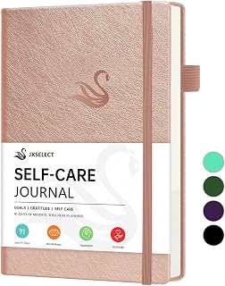 Elegant Self-Care Journal for Women and Men - Wellness & Daily Reflection Notebook - Mental Health Journal with Mood Tracker - Self-Care Planner, 91 Days Guided gratitude Journal for Women