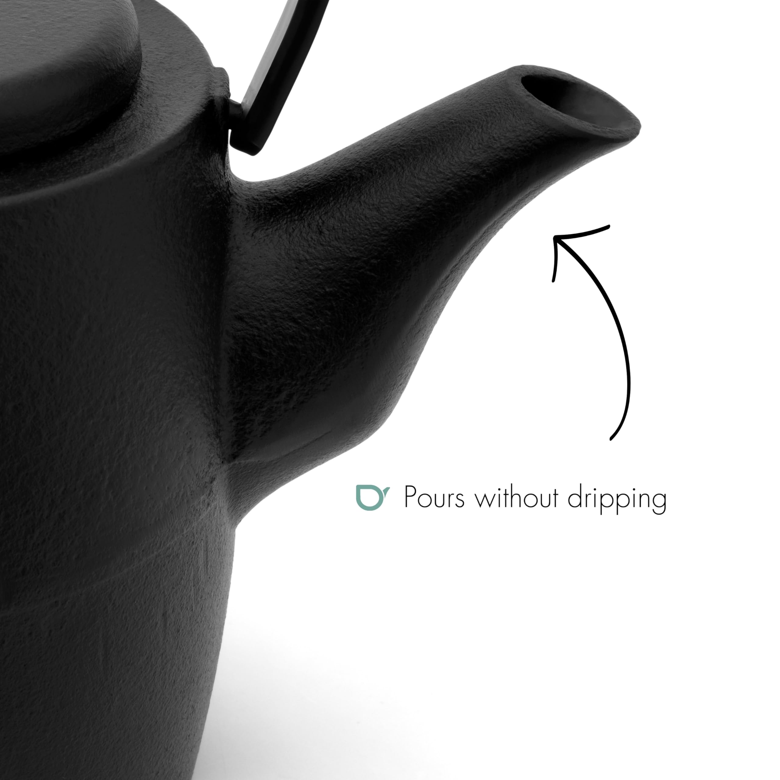 Bredemeijer asiatische schwarze Guss-Teekanne Induktion 1.2 Liter - große emaillierte, gusseiserne Kanne mit Edelstahl Teefilter-Siebeinsatz