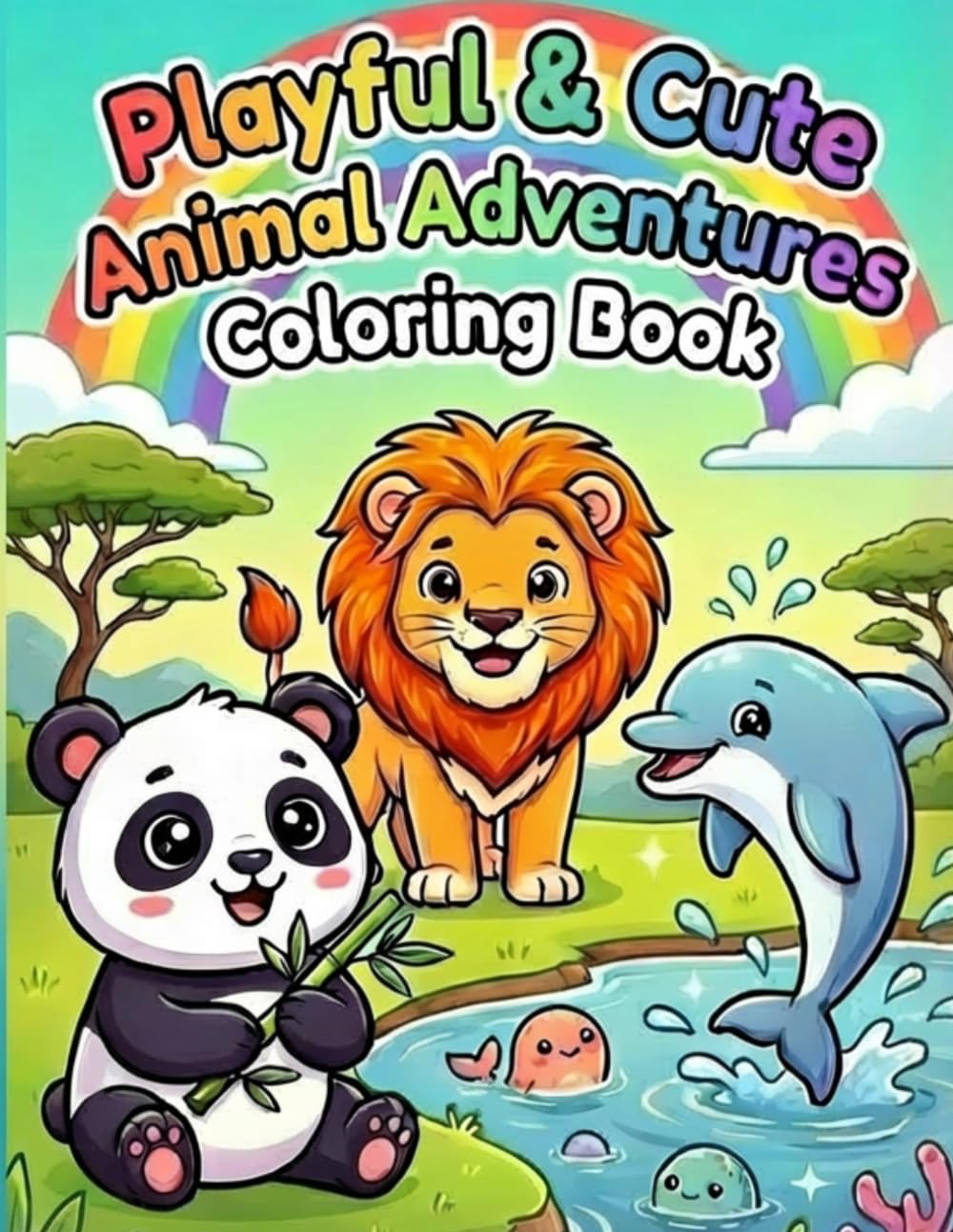 Playful & Cute Animal Adventures Coloring Book