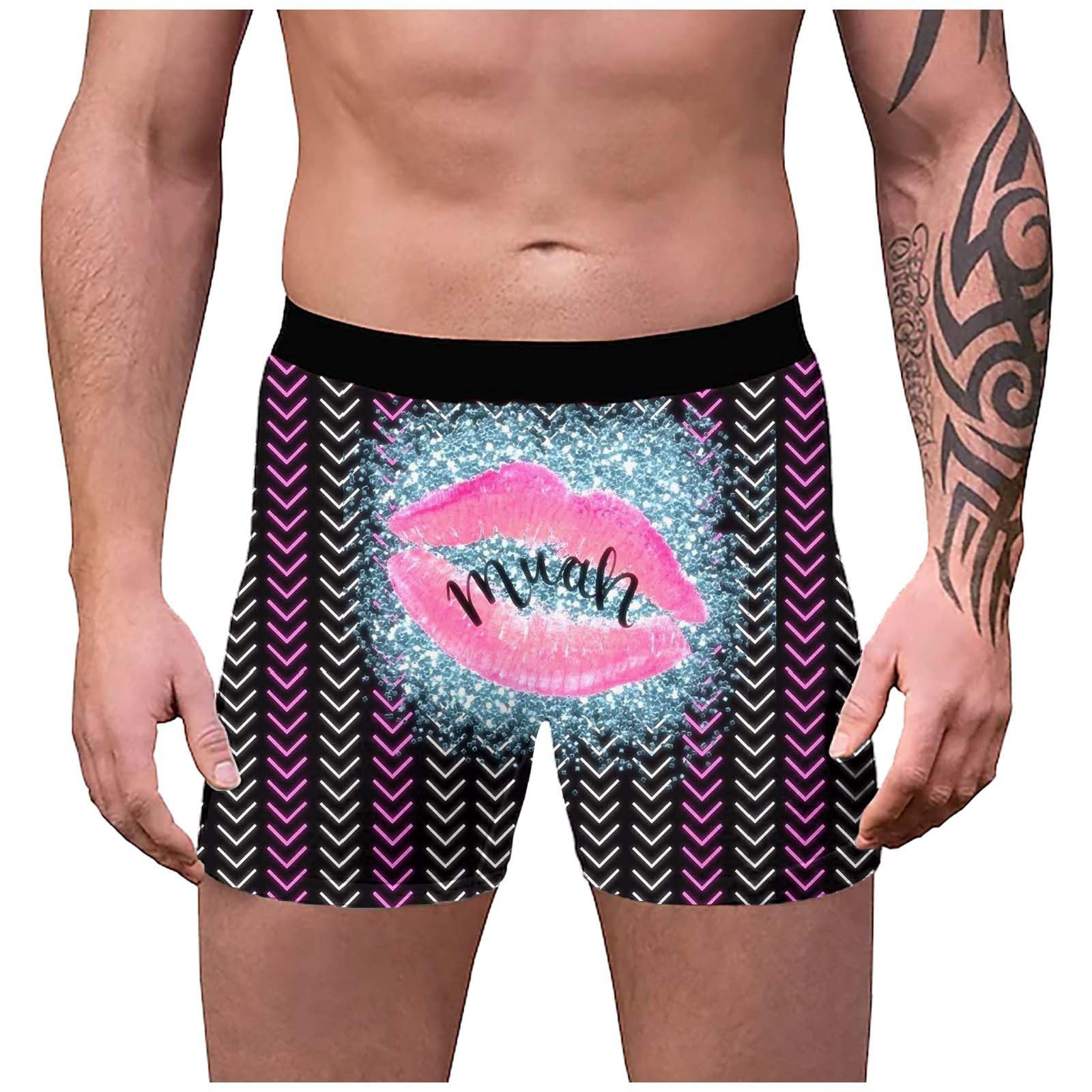 Gaexia Mens Valentines Boxer Briefs 3D Printed Soft Comfortable Low Rise Border Plus Size Breathable Stretch Trunk Underwear