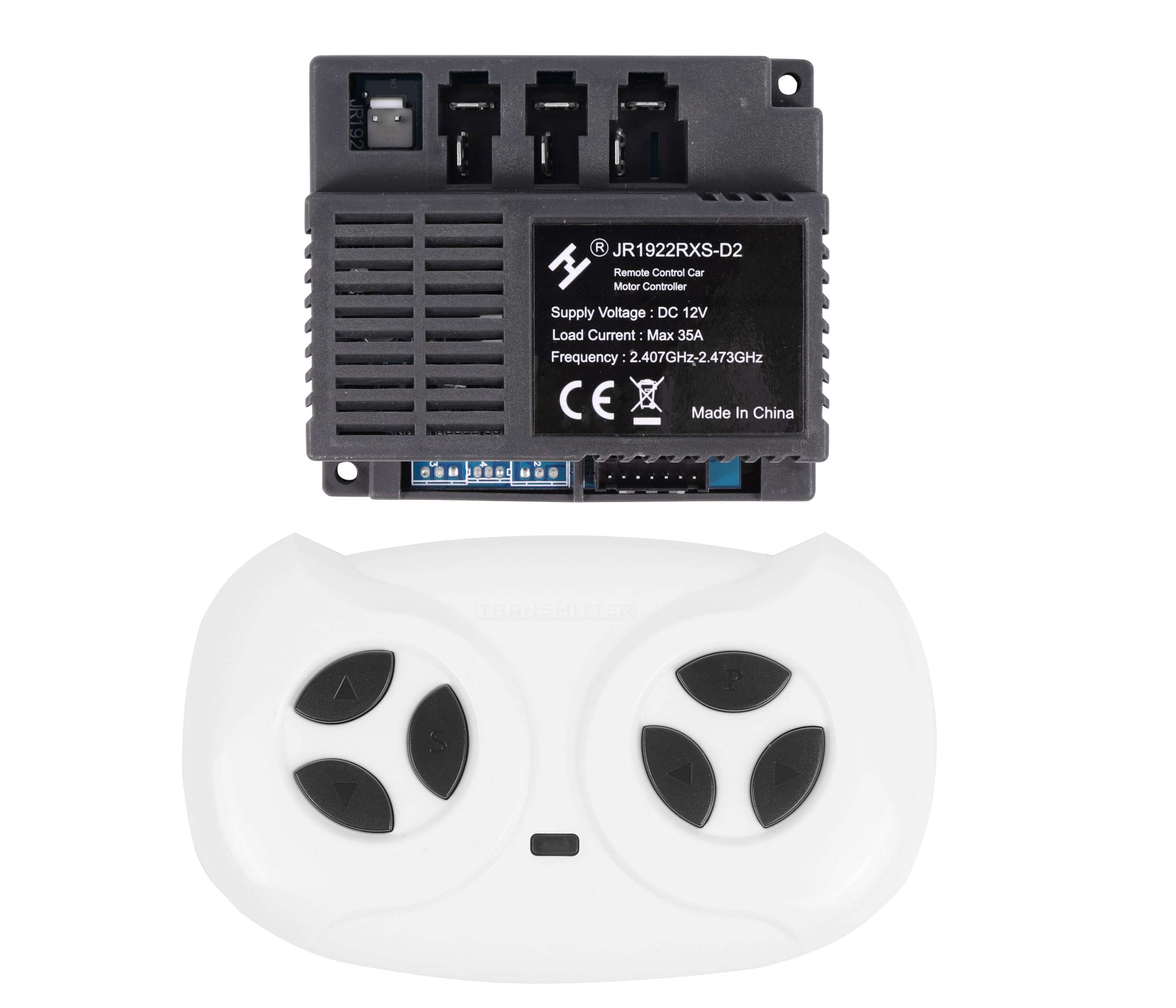 SHENGLE Kids Ride On Car 2.4G Bluetooth Remote Control and JR1922RXS-D2 Receiver Control Box Motherboard Kit for Children Electric Ride On Tractor Replacement Parts