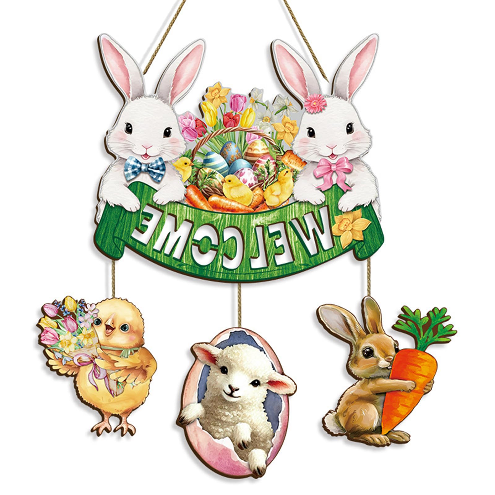Kalttoy Decorations Easter Bunnies Wooden Ornaments Easters Tabletop Centerpieces Signs Easters Party Supplies Gifts Bunnies Wood Decors