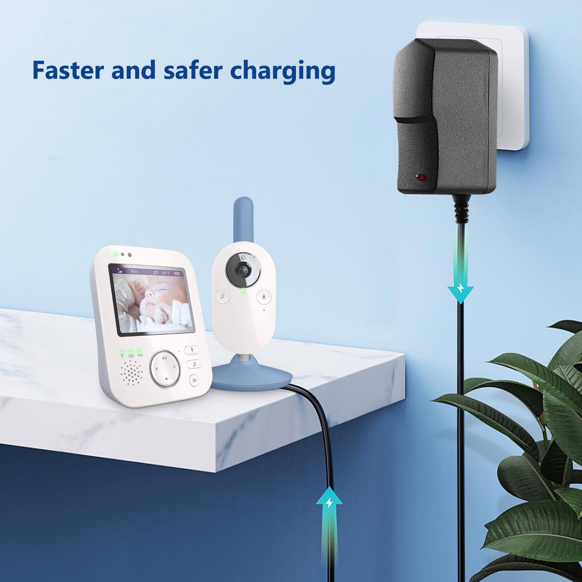 Xahpower 5V Cargador para Philips Avent SCD843/26, SCD620/26, SCD625/26, SCD835/26, SCD845/26, SCD860/01, SCD860/26, SCD841/26, SCD831/52 vigilabebés