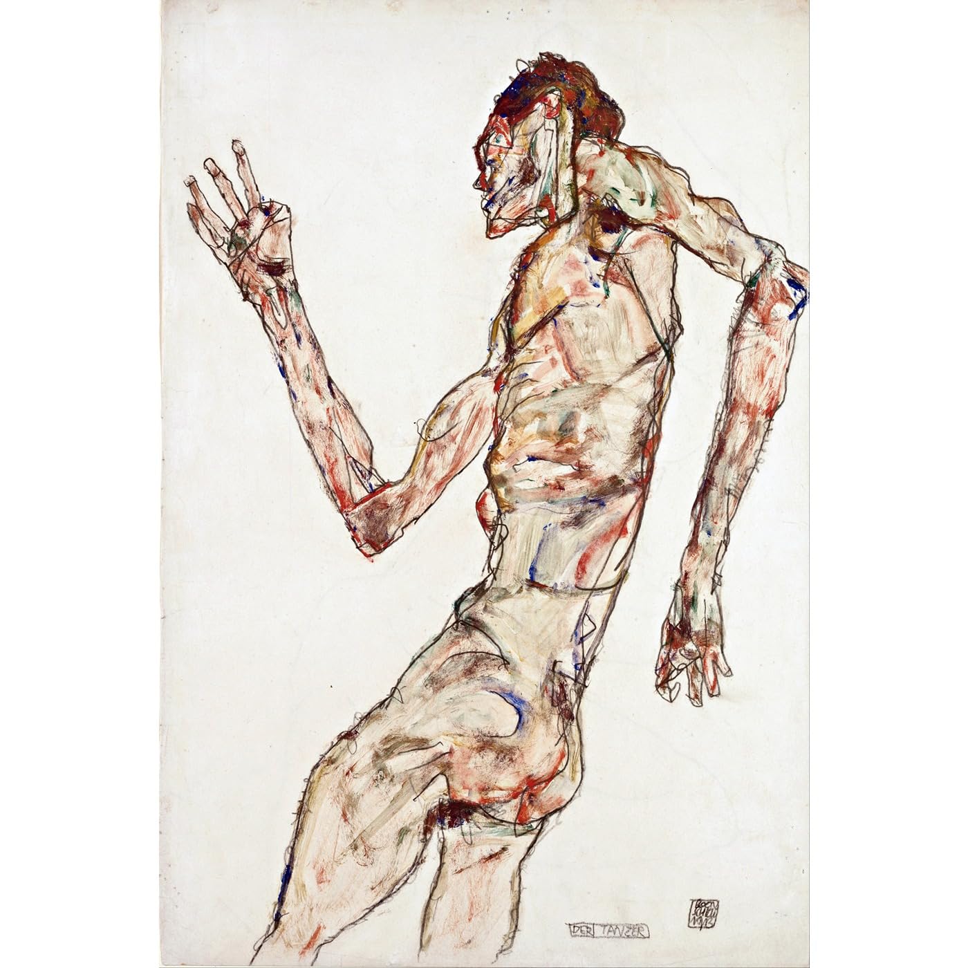 Impression giclée Egon Schiele La danseuse pour sublimer un grand mur vide sans reflets - 2