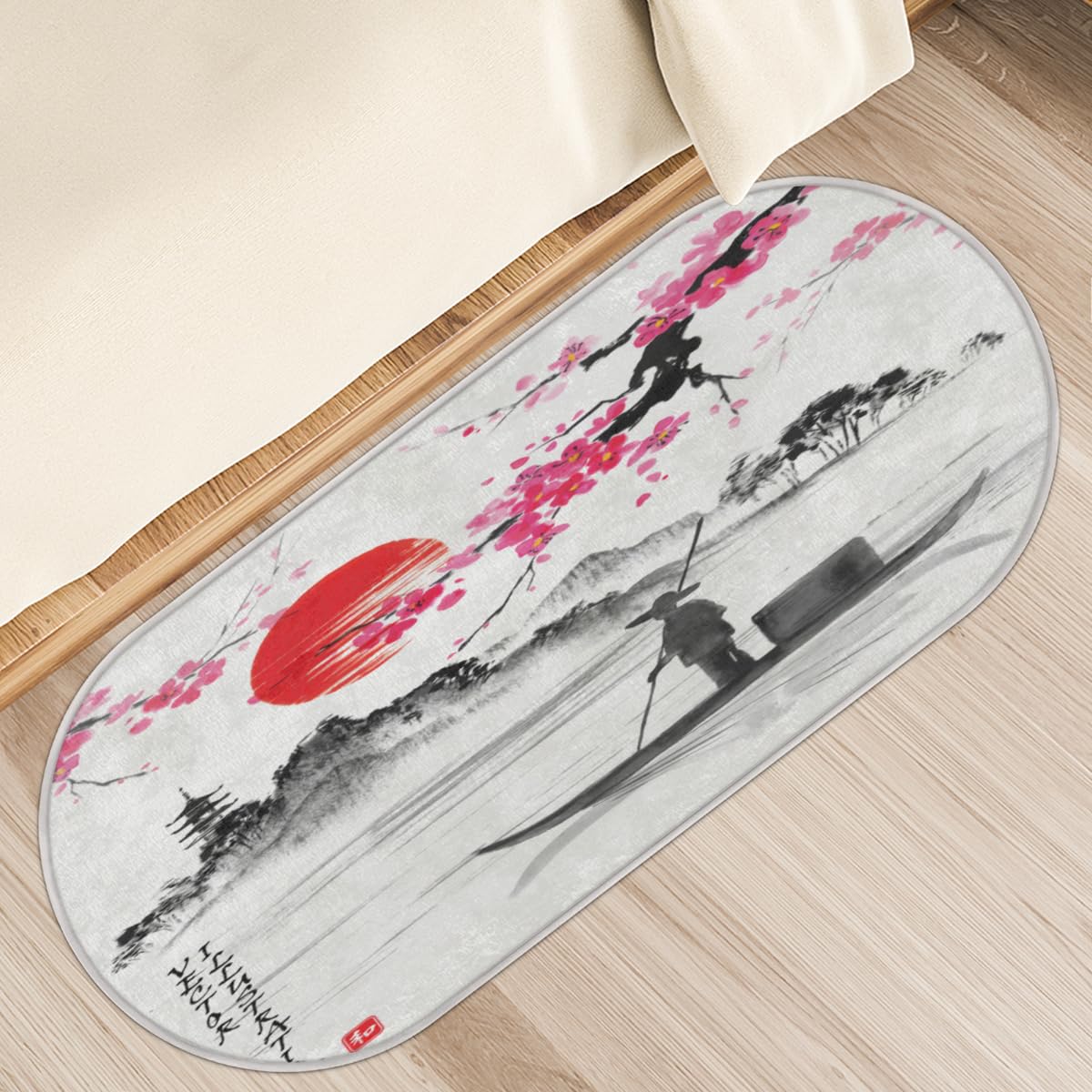 Tapis vintage japonais antidérapant épais 50x120 cm pour salon