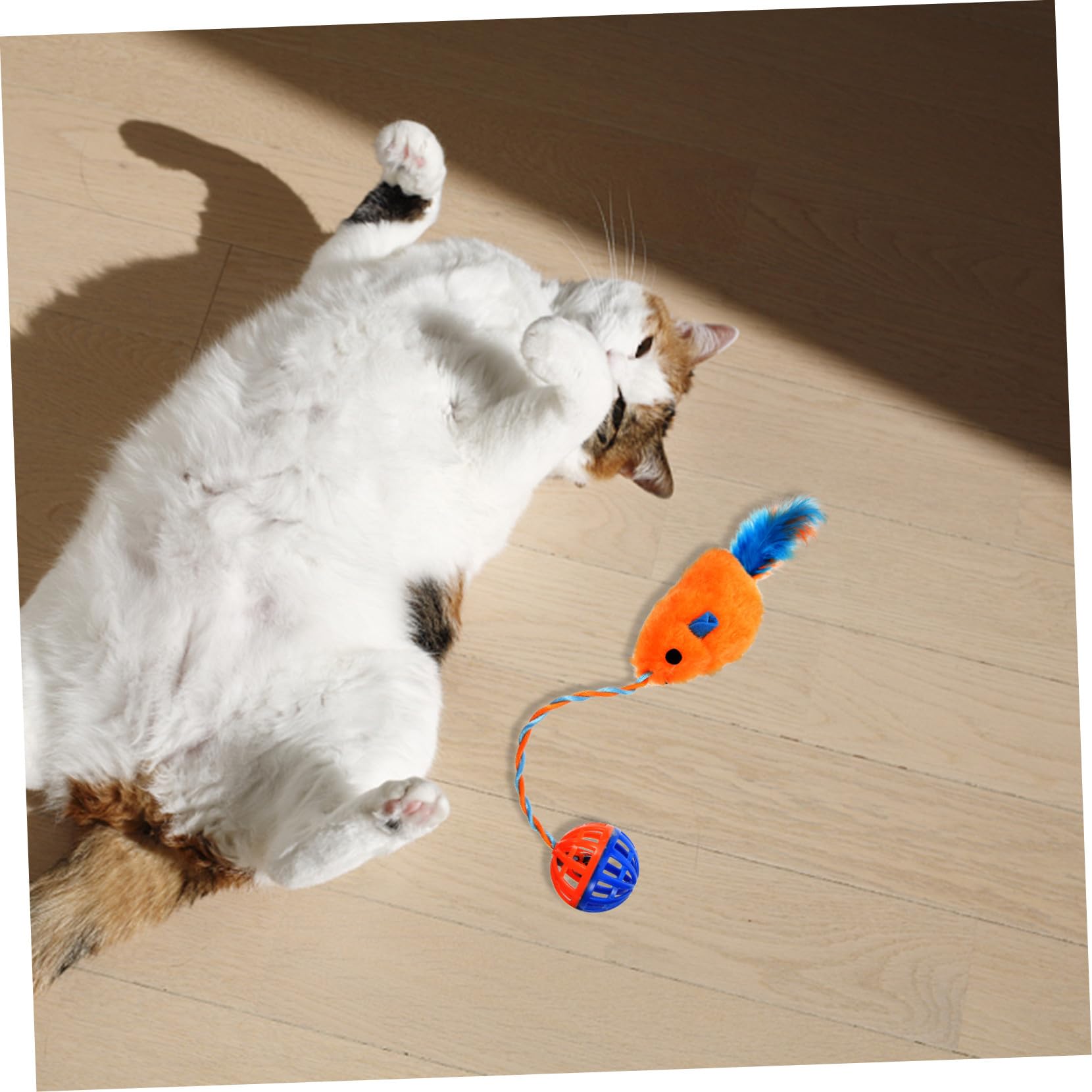Toyvian Jouet D'entraînement Interactif pour Chatons en Peluche et Plastique avec Clochette, Résistant aux Morsures, pour Jeux D'intérieur et Soulagement du Stress
