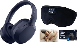 Hybrid Active Noise Cancelling Headphones Blue & Sleep Headphones Bluetooth 5.4