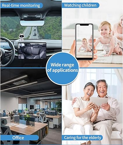 Miniatura 7 de VBESTLIFE Cámara de seguridad HD robot, monitoreo remoto WiFi inteligente interior mascota perro gato cámara, cámara de seguridad para el hogar,